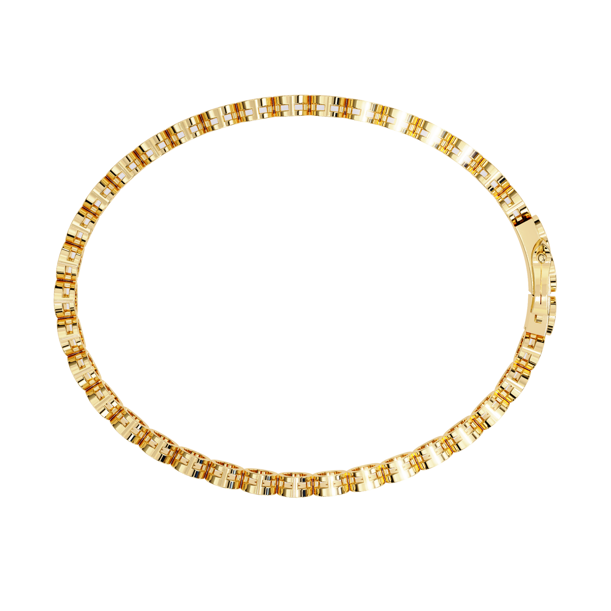 Premium Round Diamond Bracelet – Circular Design with Small Diamonds and Golden Accents
