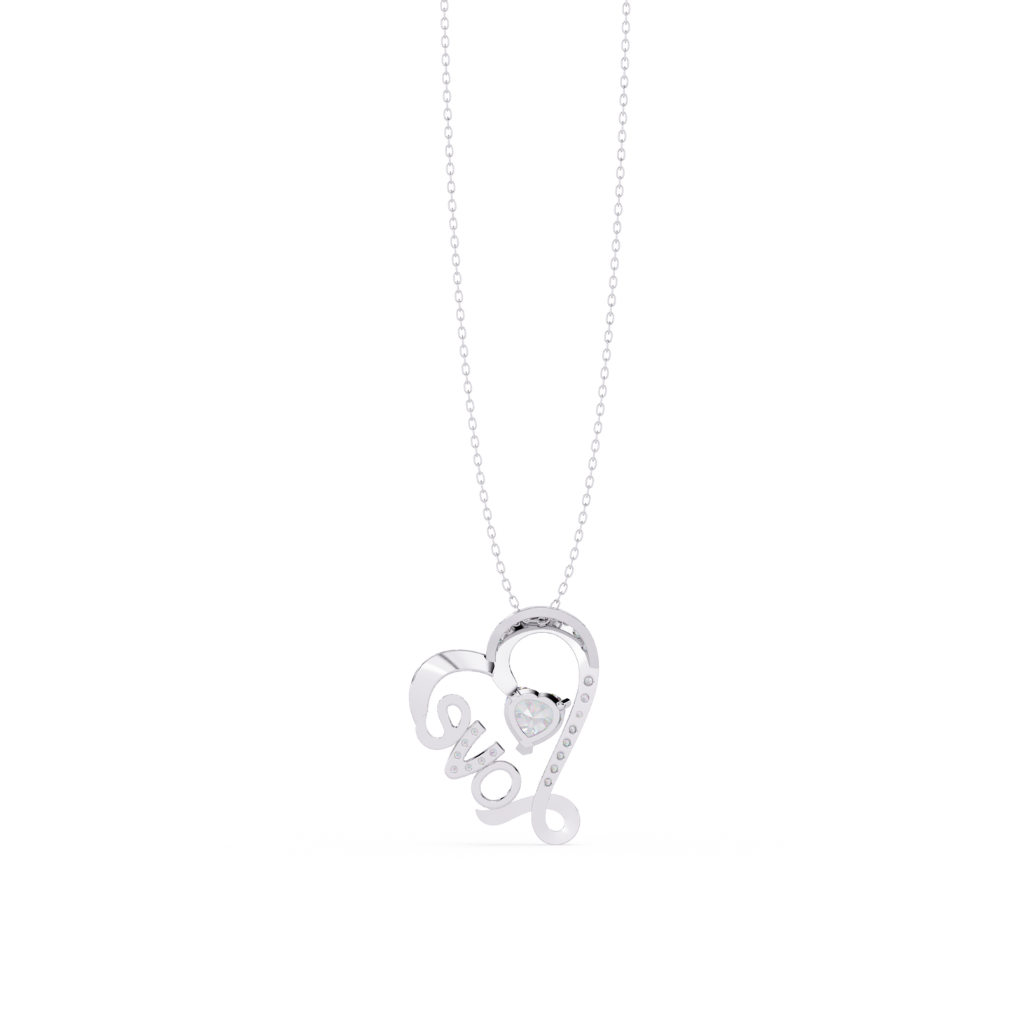 Round Diamond Pendant – Heart Radiant & Round Cut Diamonds in Gold