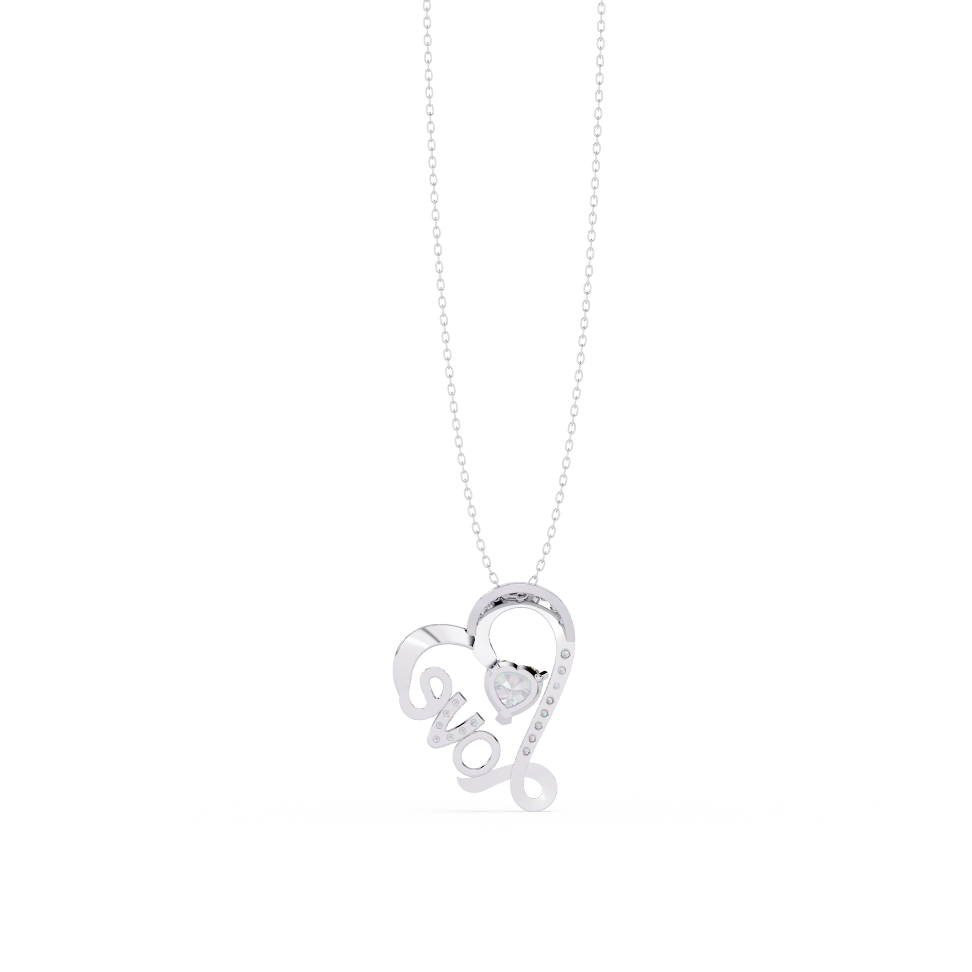 Round Diamond Pendant – Heart Radiant & Round Cut Diamonds in Gold