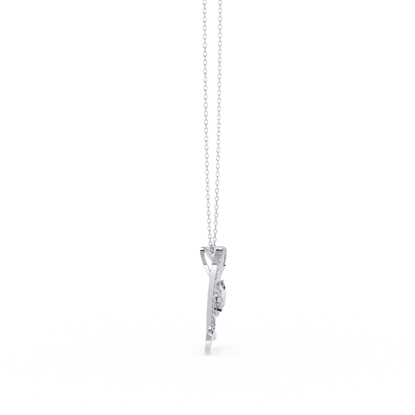 Round Diamond Pendant – Heart Radiant & Round Cut Diamonds in Gold