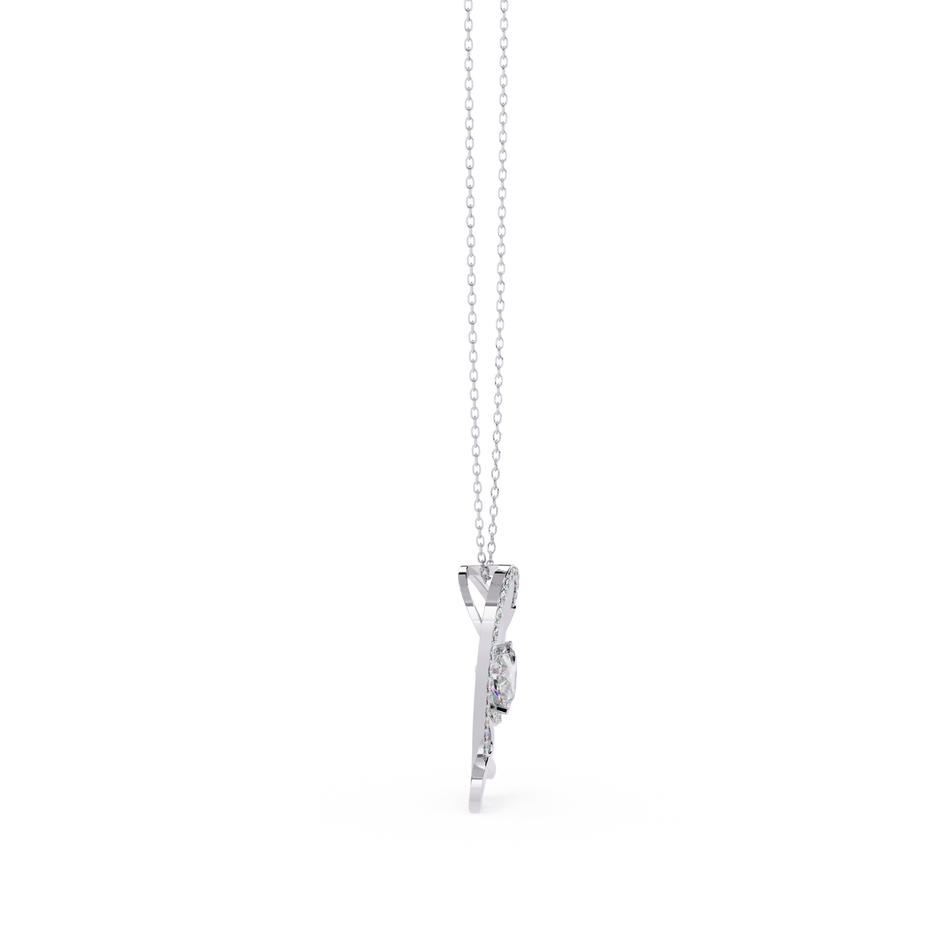 Round Diamond Pendant – Heart Radiant & Round Cut Diamonds in Gold