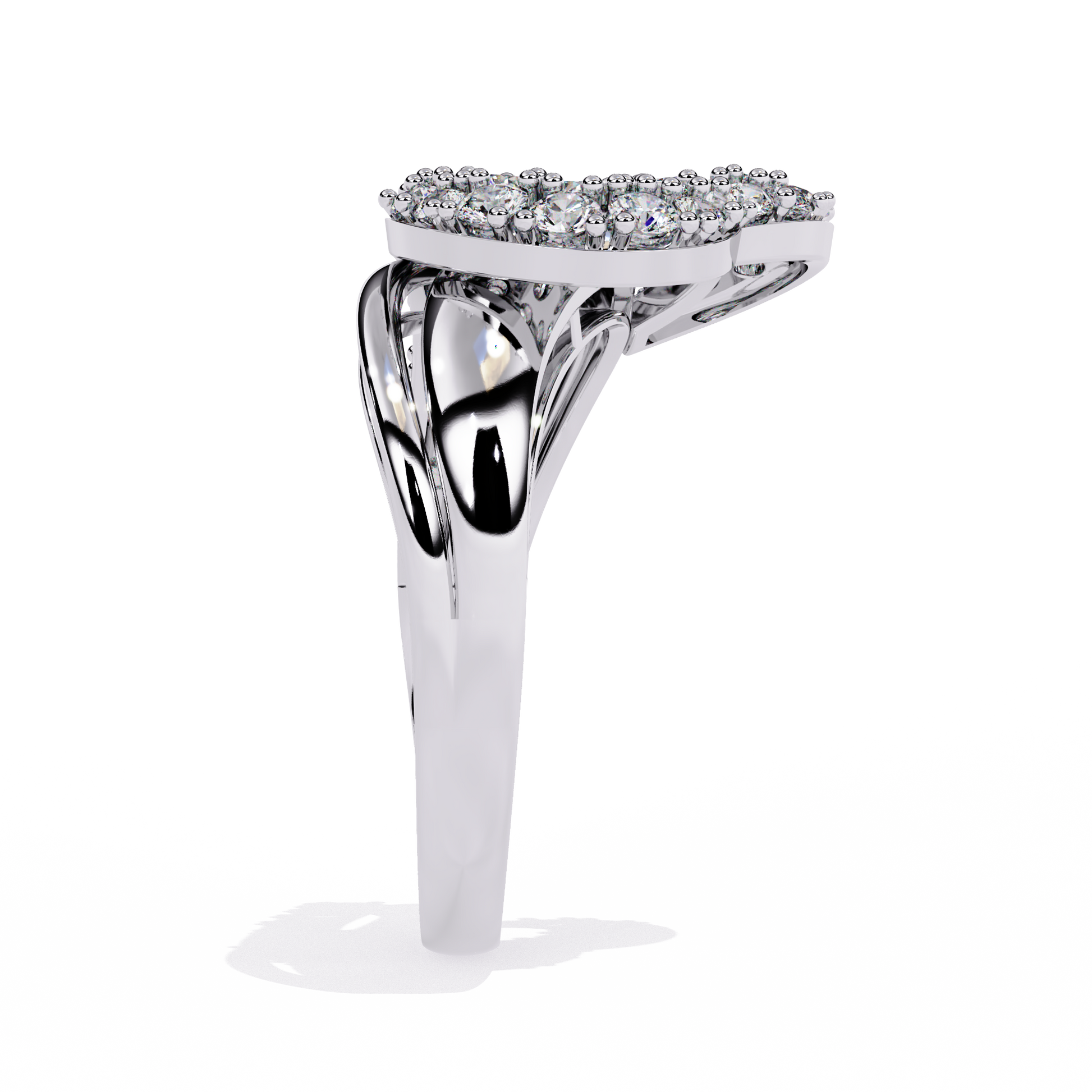 0.67 Ct gold ring with infinity heart design and round lab-grown diamonds