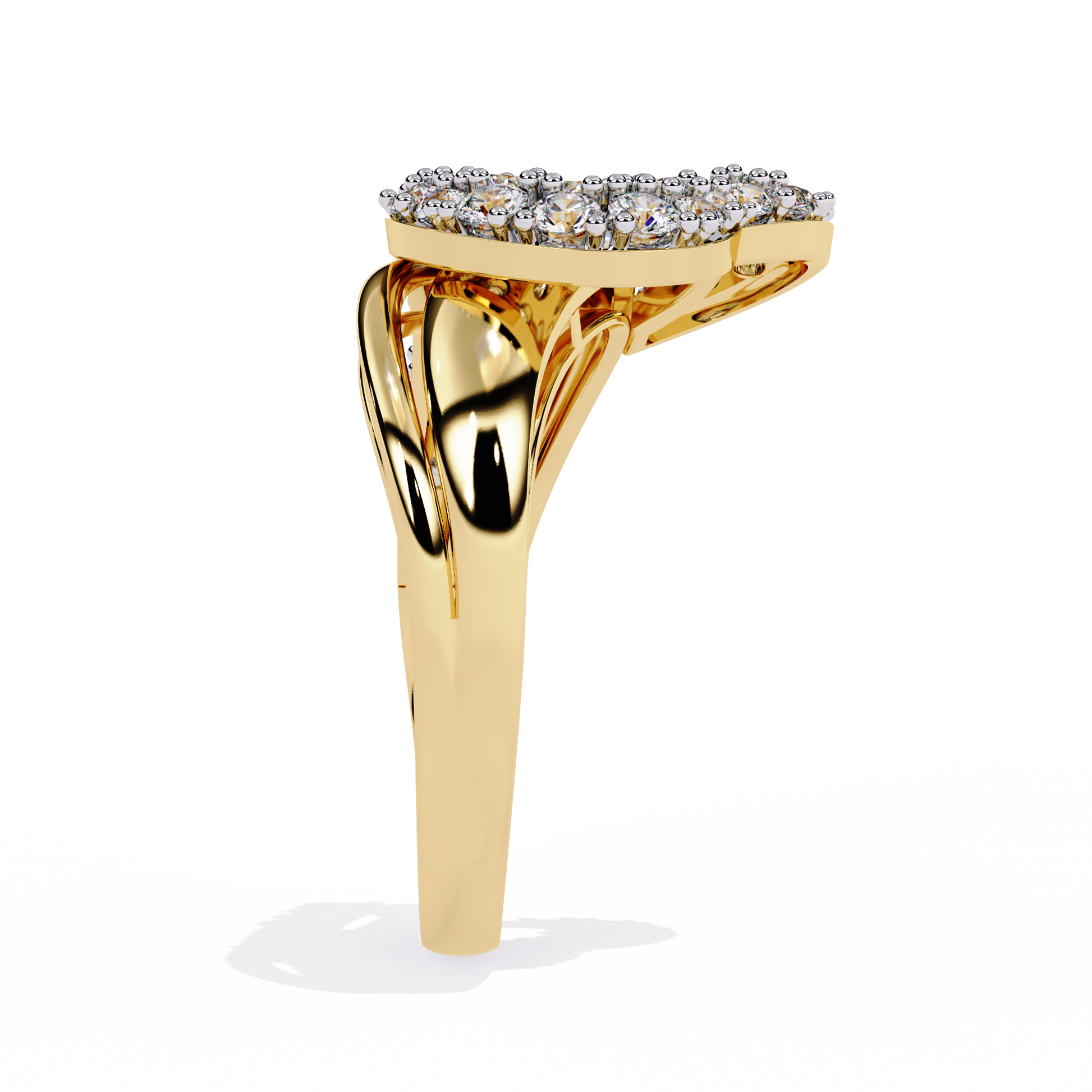 0.67 Ct gold ring with infinity heart design and round lab-grown diamonds