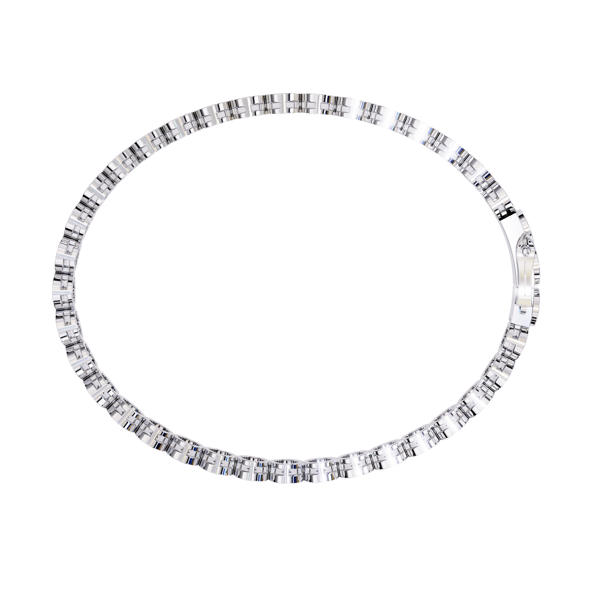 Premium Round Diamond Bracelet – Circular Design with Small Diamonds and Golden Accents