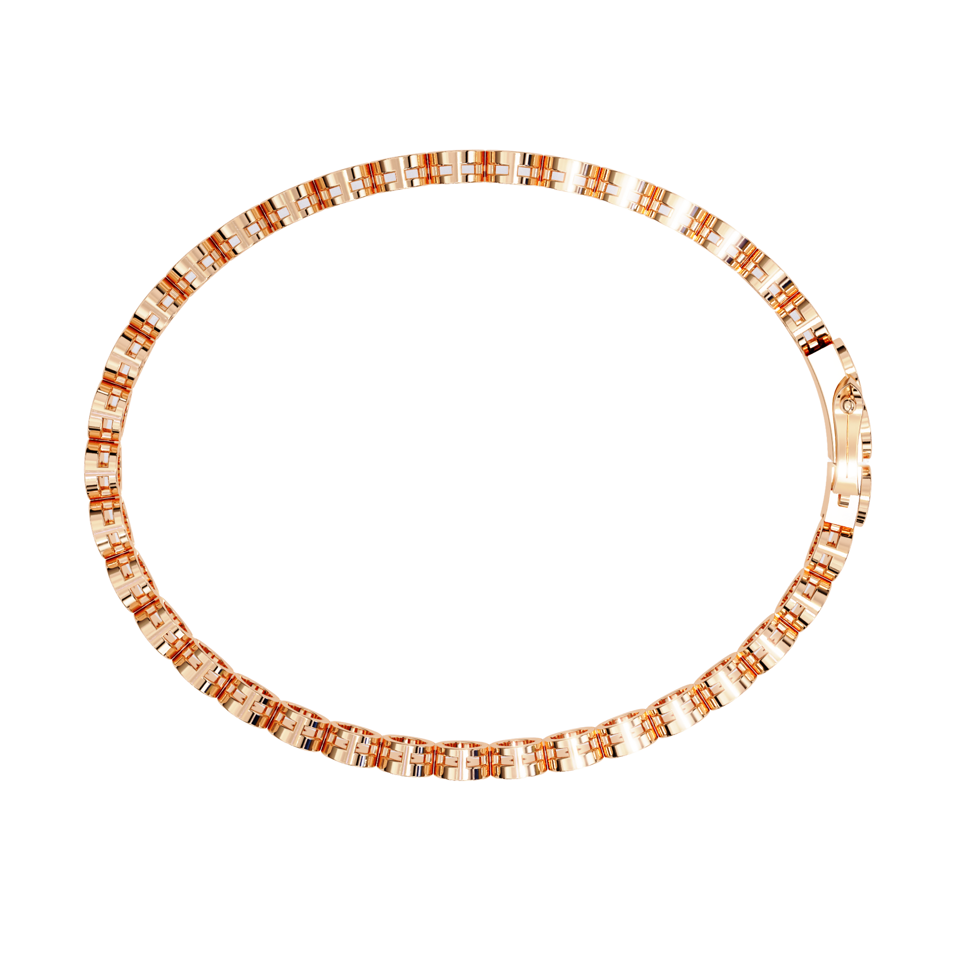 Premium Round Diamond Bracelet – Circular Design with Small Diamonds and Golden Accents