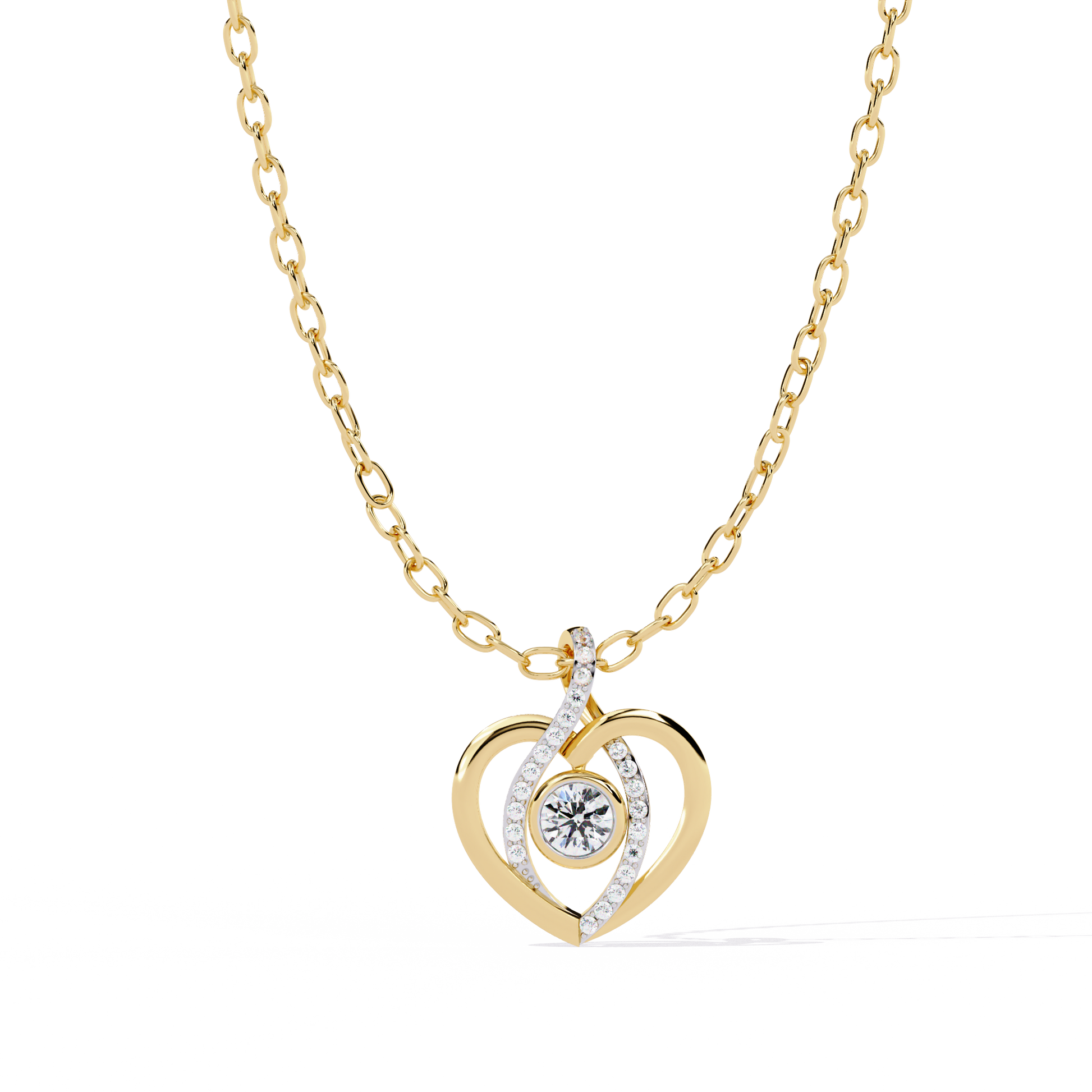 Round Diamond Pendant – Brilliant Round Cut Diamonds in Gold