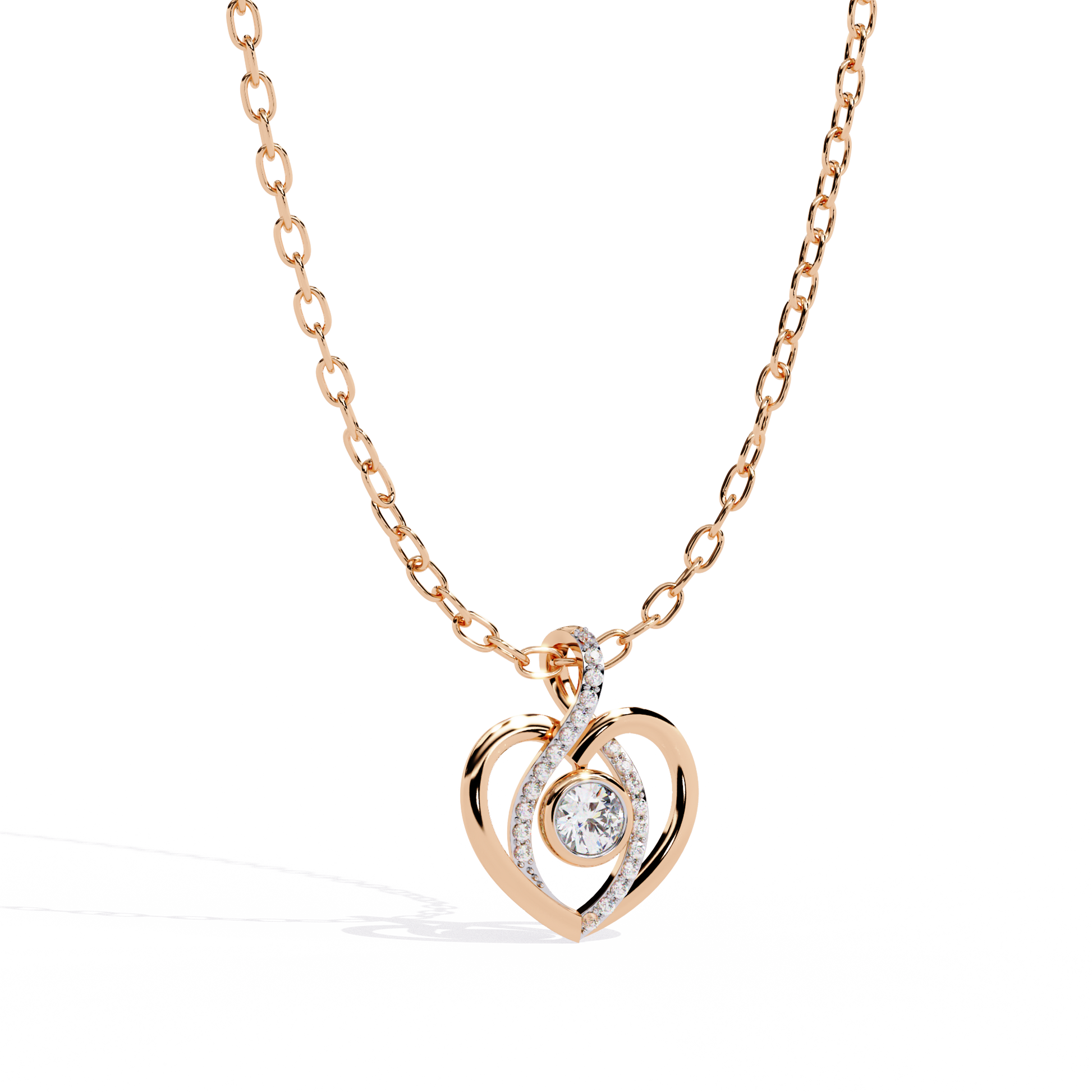 Round Diamond Pendant – Brilliant Round Cut Diamonds in Gold