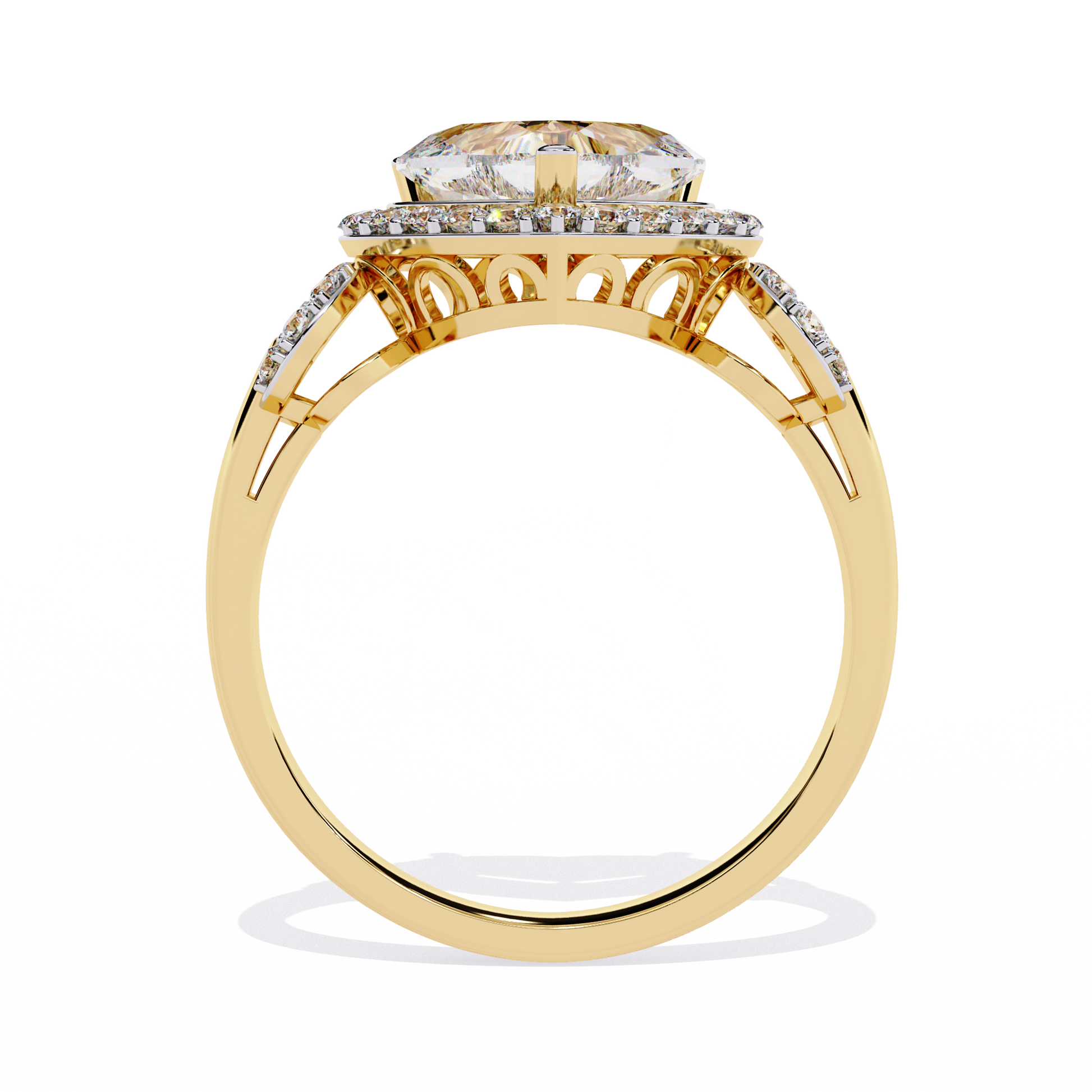 1.61+0.27 Ct lab-grown diamond ring with heart