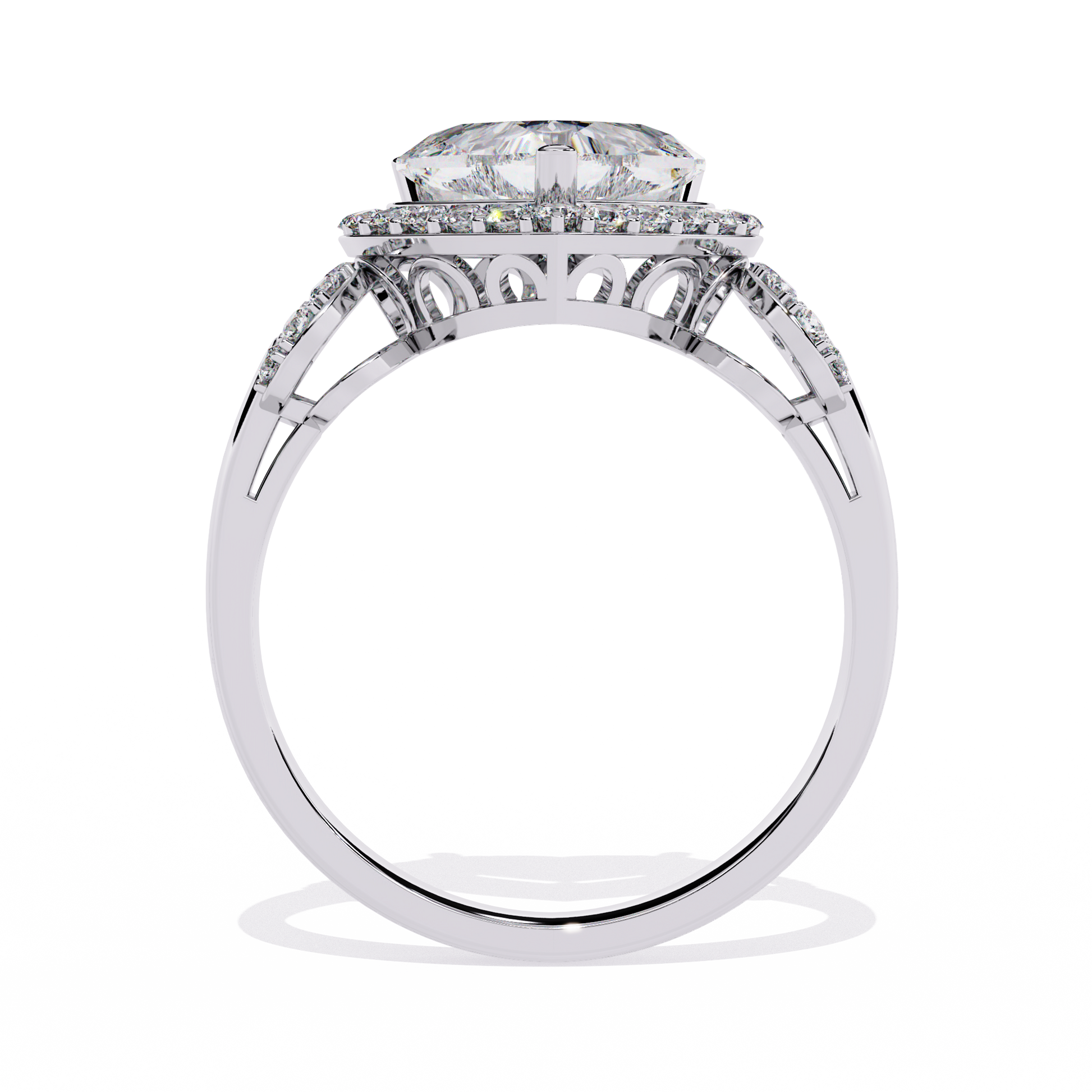 Ethereal Glow Heart & Round Lab-Grown Diamond Ring – Elegant Gold Design