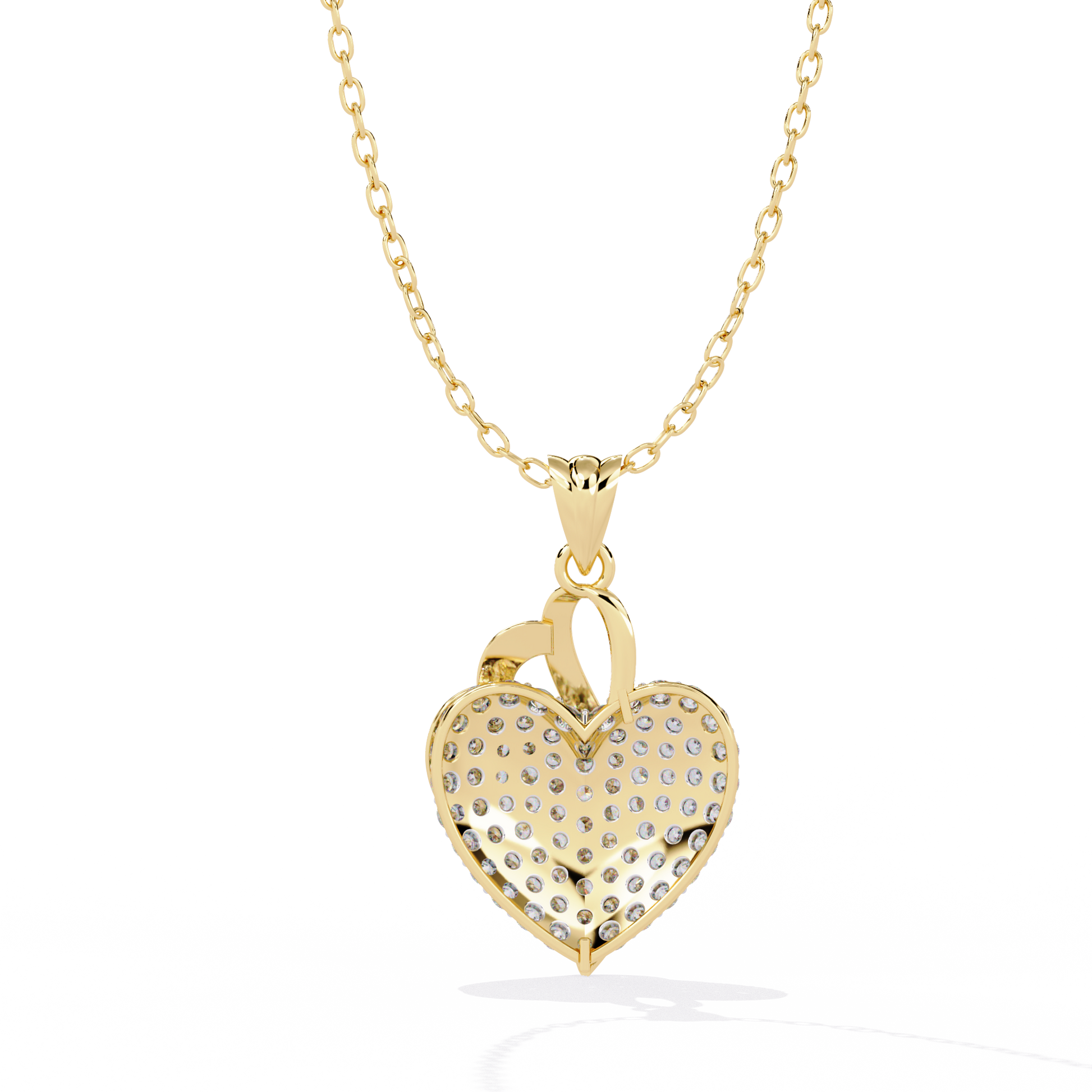 Round Diamond Pendant – Elegant Solitaire Design in Gold