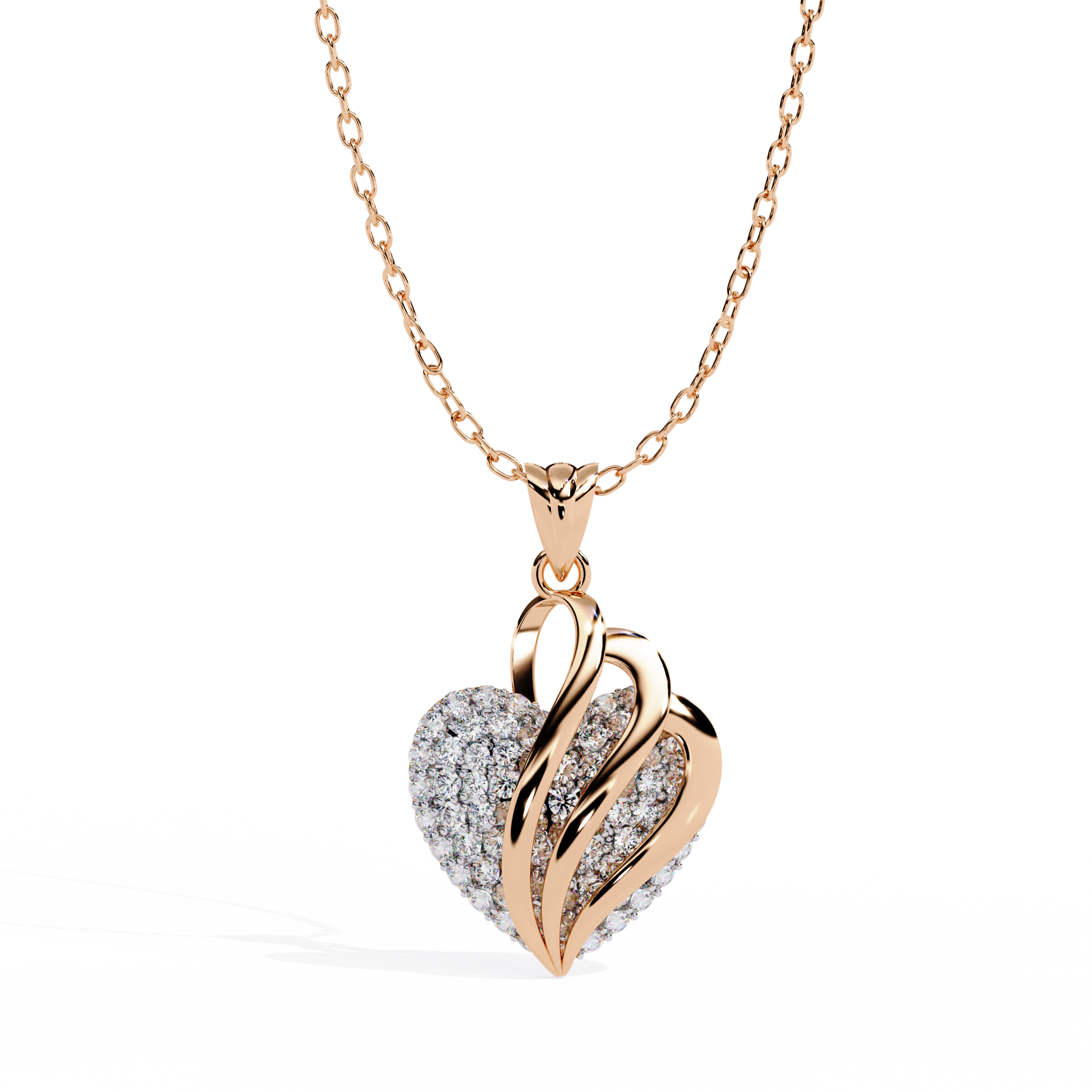 Round Diamond Pendant – Elegant Solitaire Design in Gold