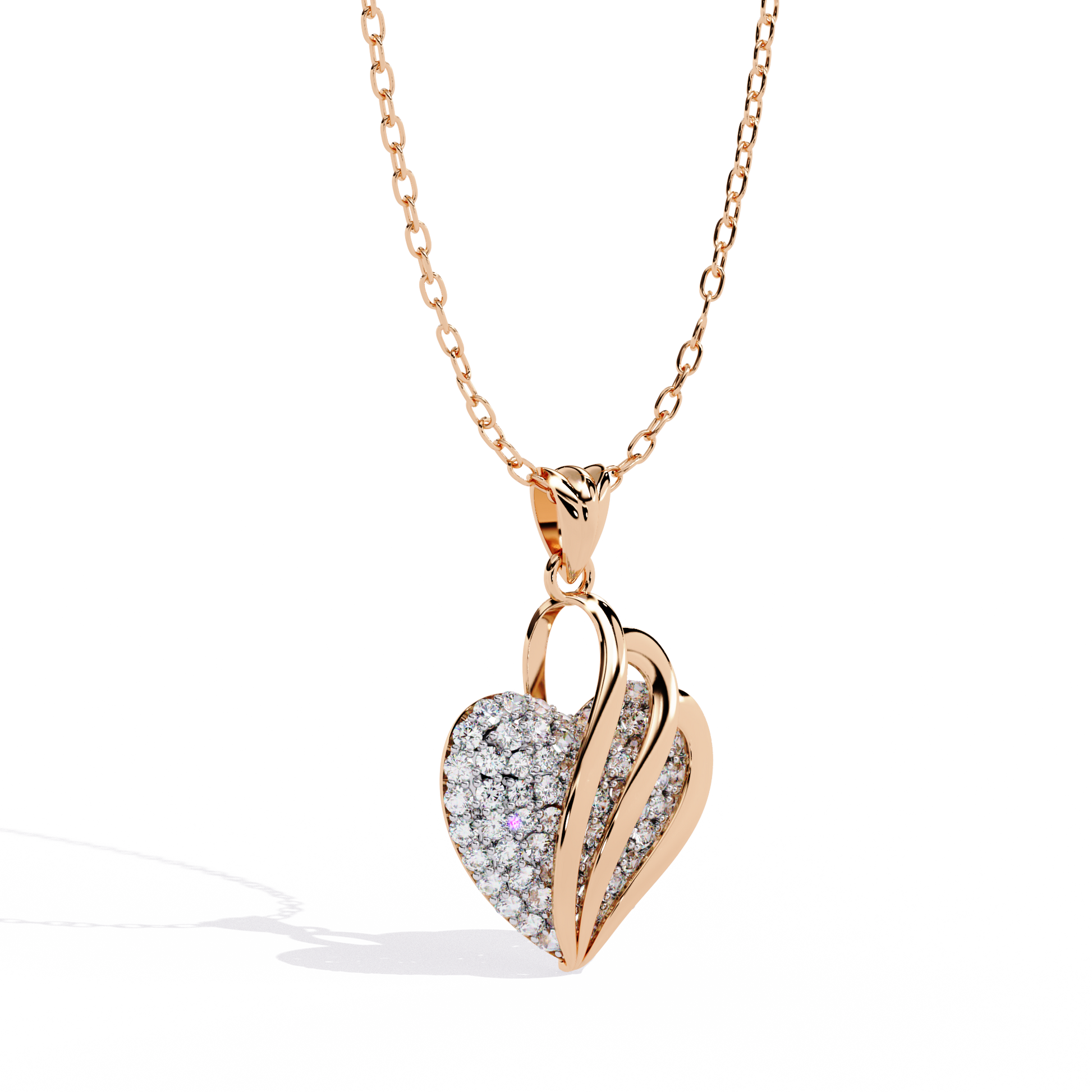 Round Diamond Pendant – Elegant Solitaire Design in Gold