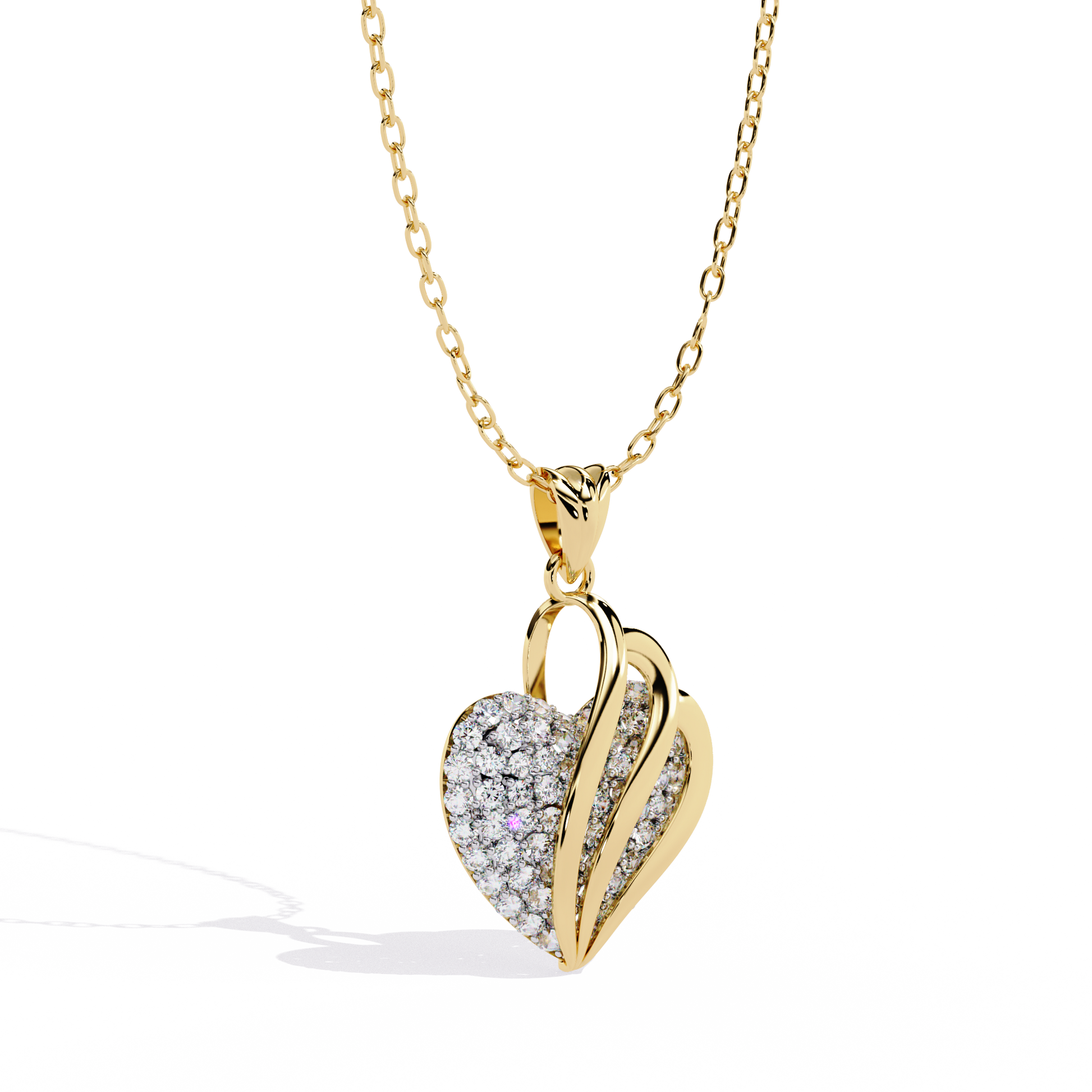 Round Diamond Pendant – Elegant Solitaire Design in Gold
