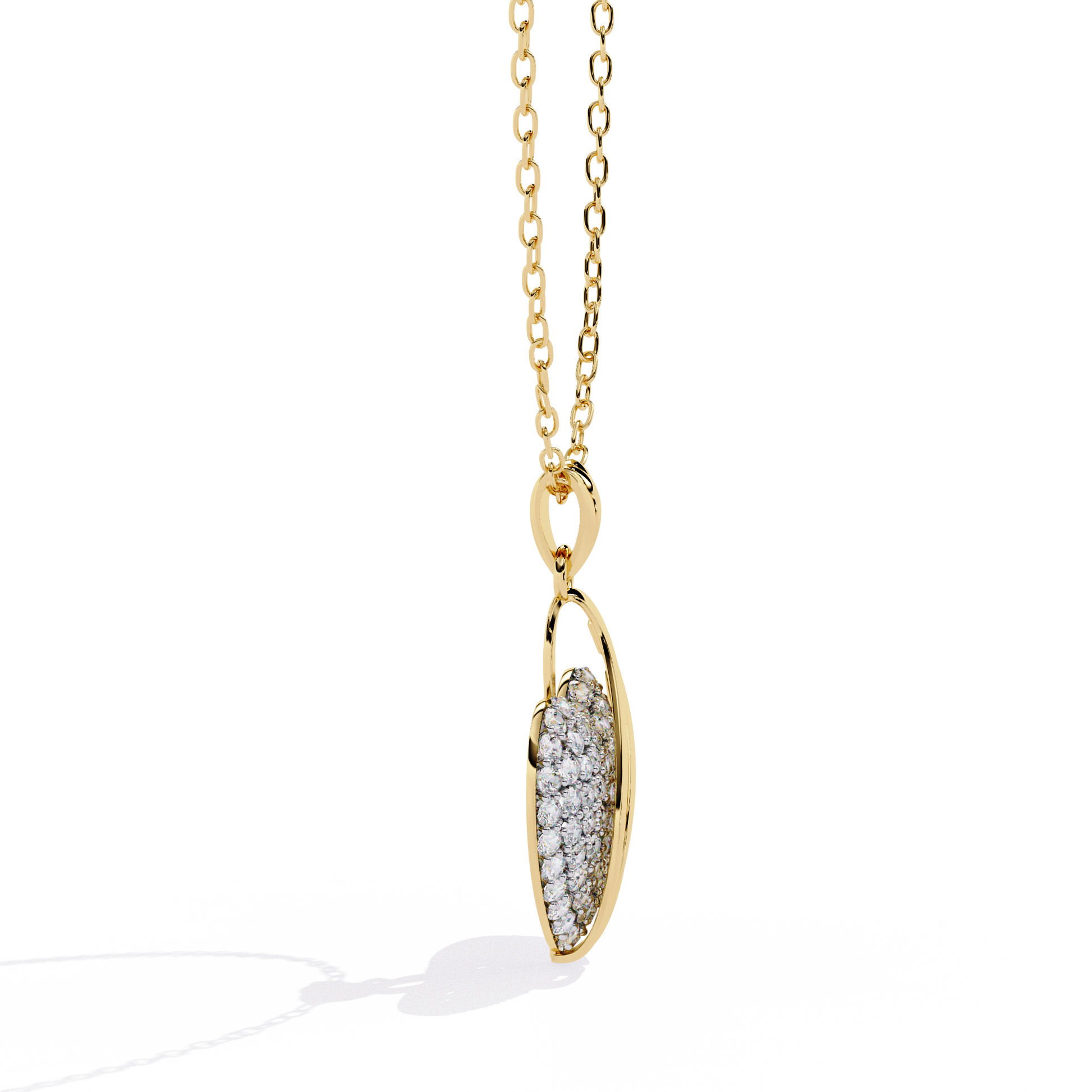 Round Diamond Pendant – Elegant Solitaire Design in Gold