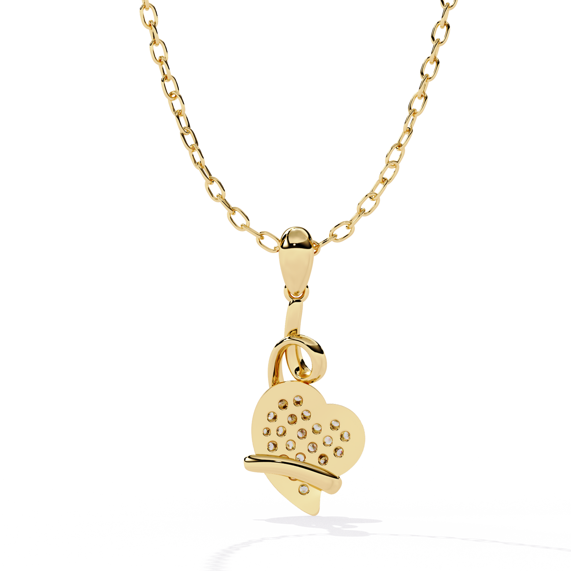 Round Diamond Pendant – Elegant Solitaire Design in Gold