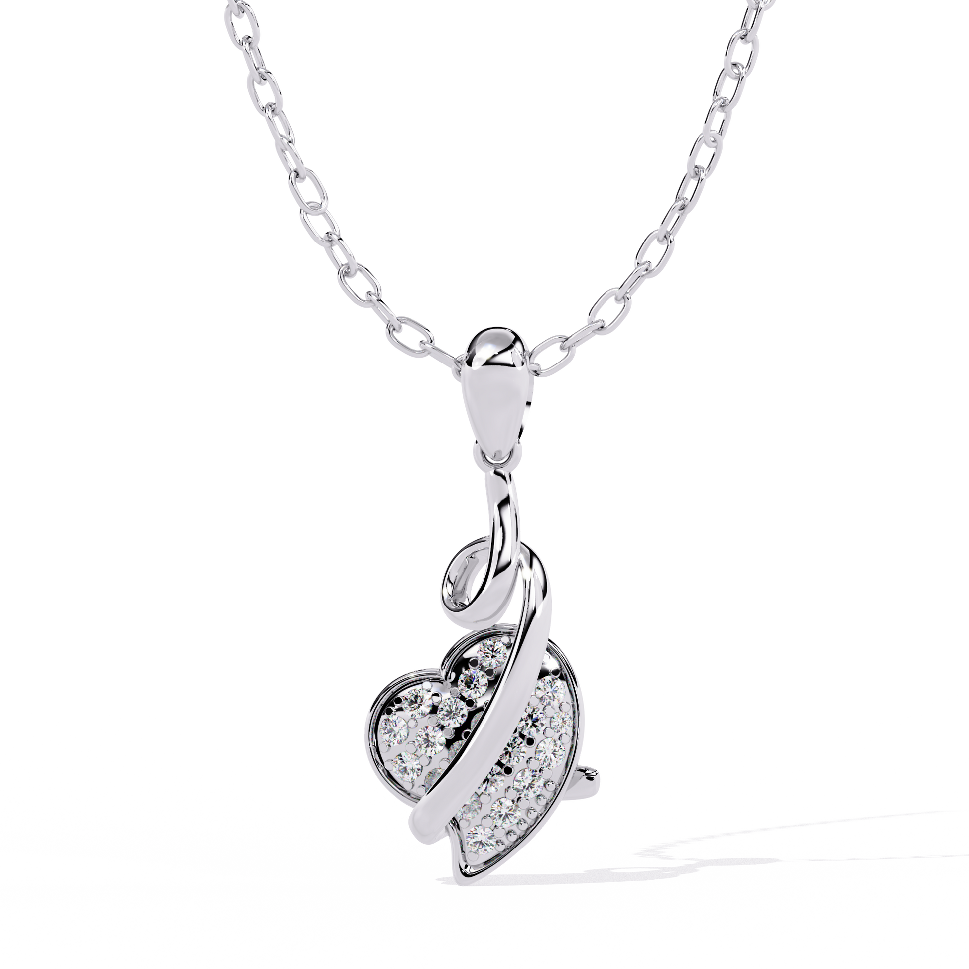 Round Diamond Pendant – Elegant Solitaire Design in Gold