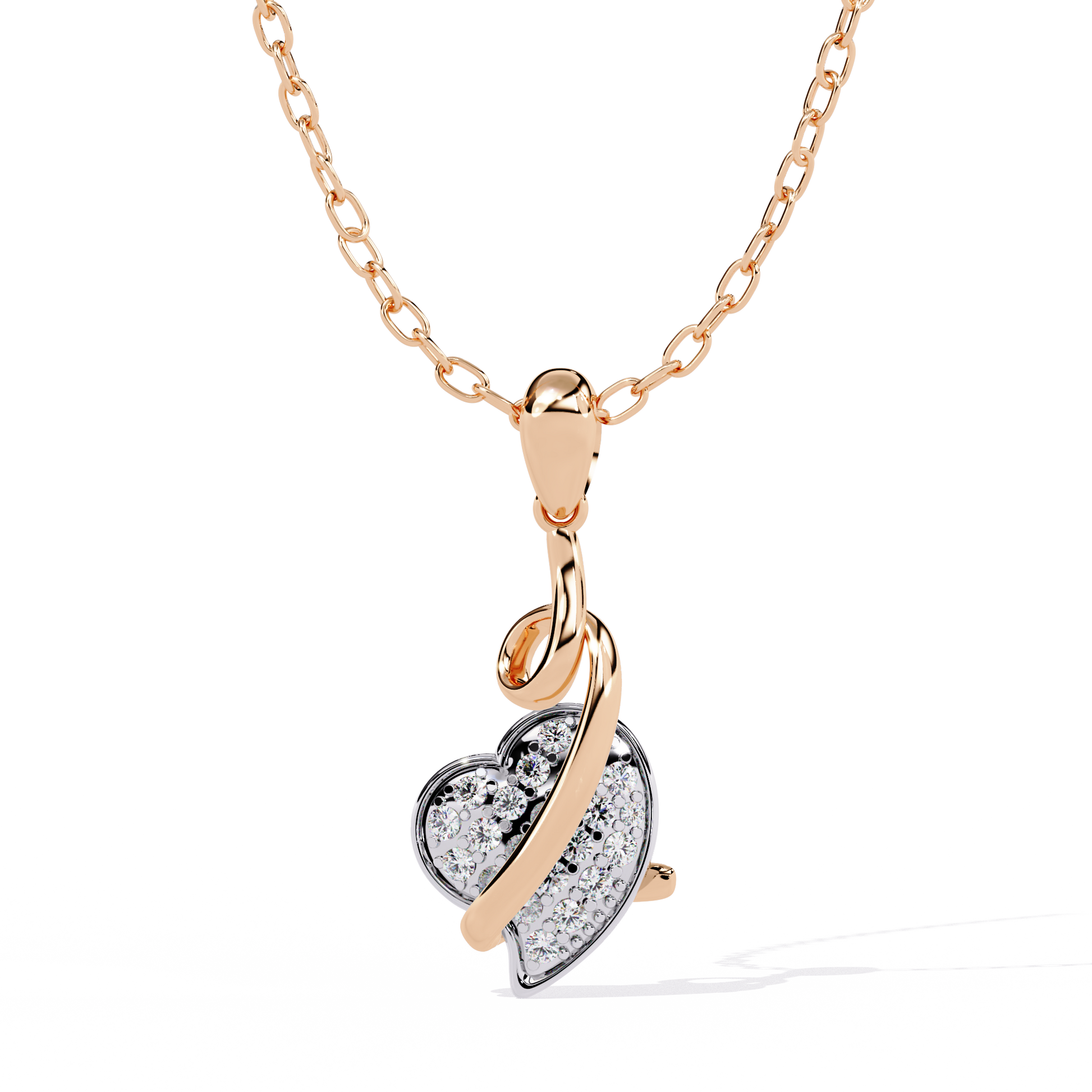 Round Diamond Pendant – Elegant Solitaire Design in Gold