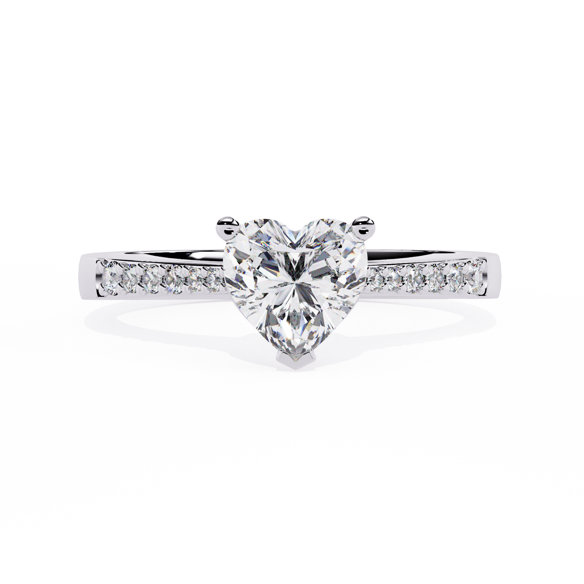 0.59+0.08 Ct heart and round diamond ring for women – lab-created elegance