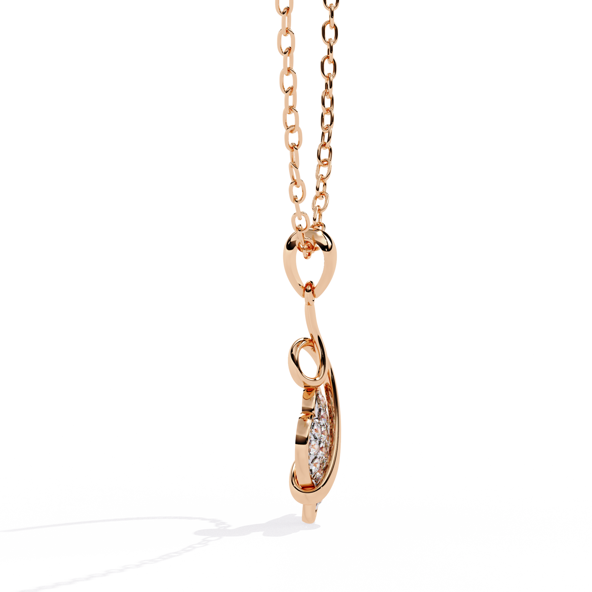 Round Diamond Pendant – Elegant Solitaire Design in Gold