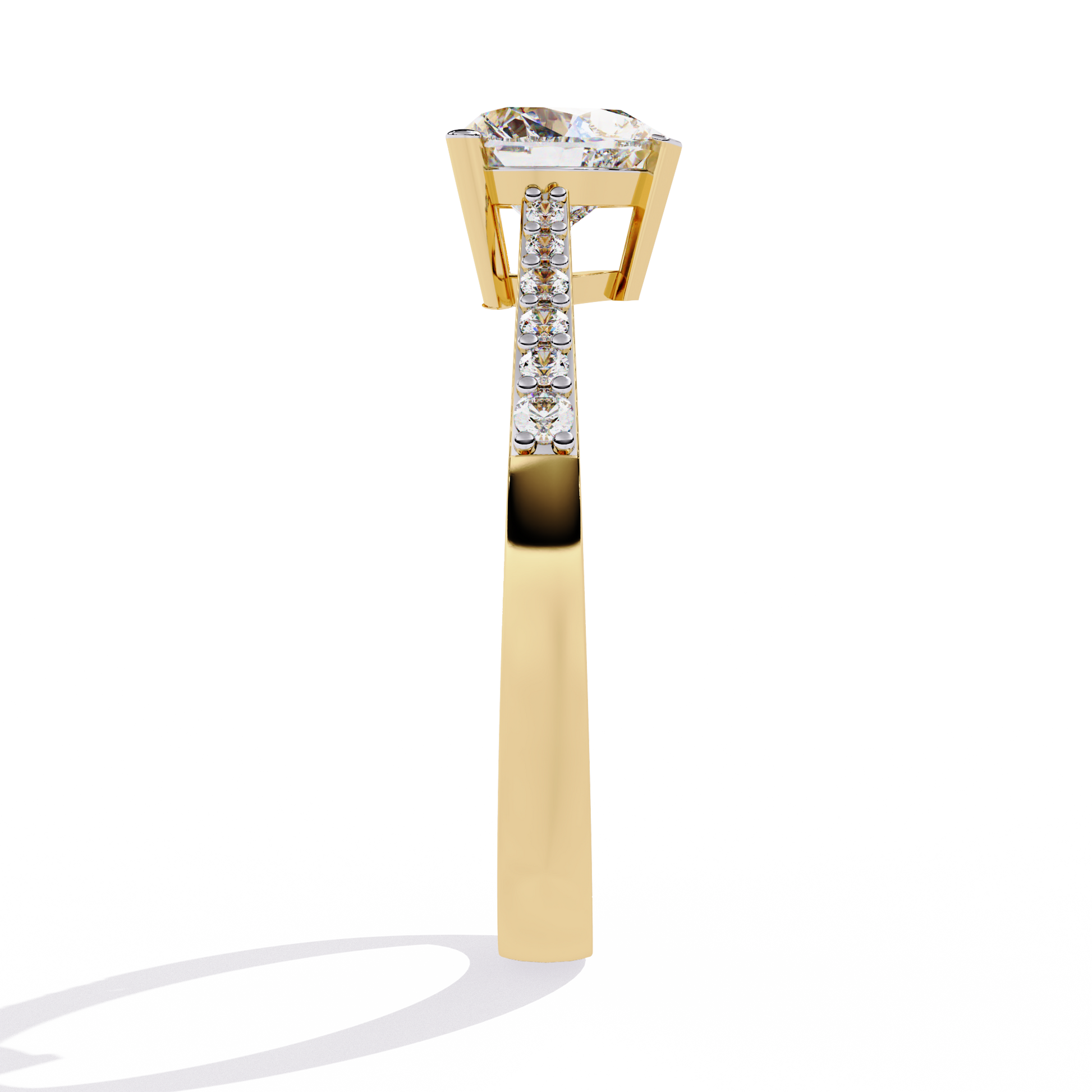 0.59+0.08 Ct heart and round diamond ring for women – lab-created elegance