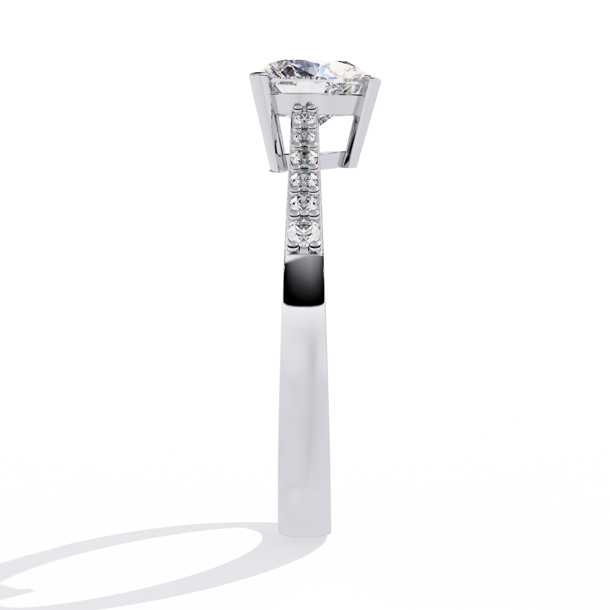 0.59+0.08 Ct heart and round diamond ring for women – lab-created elegance