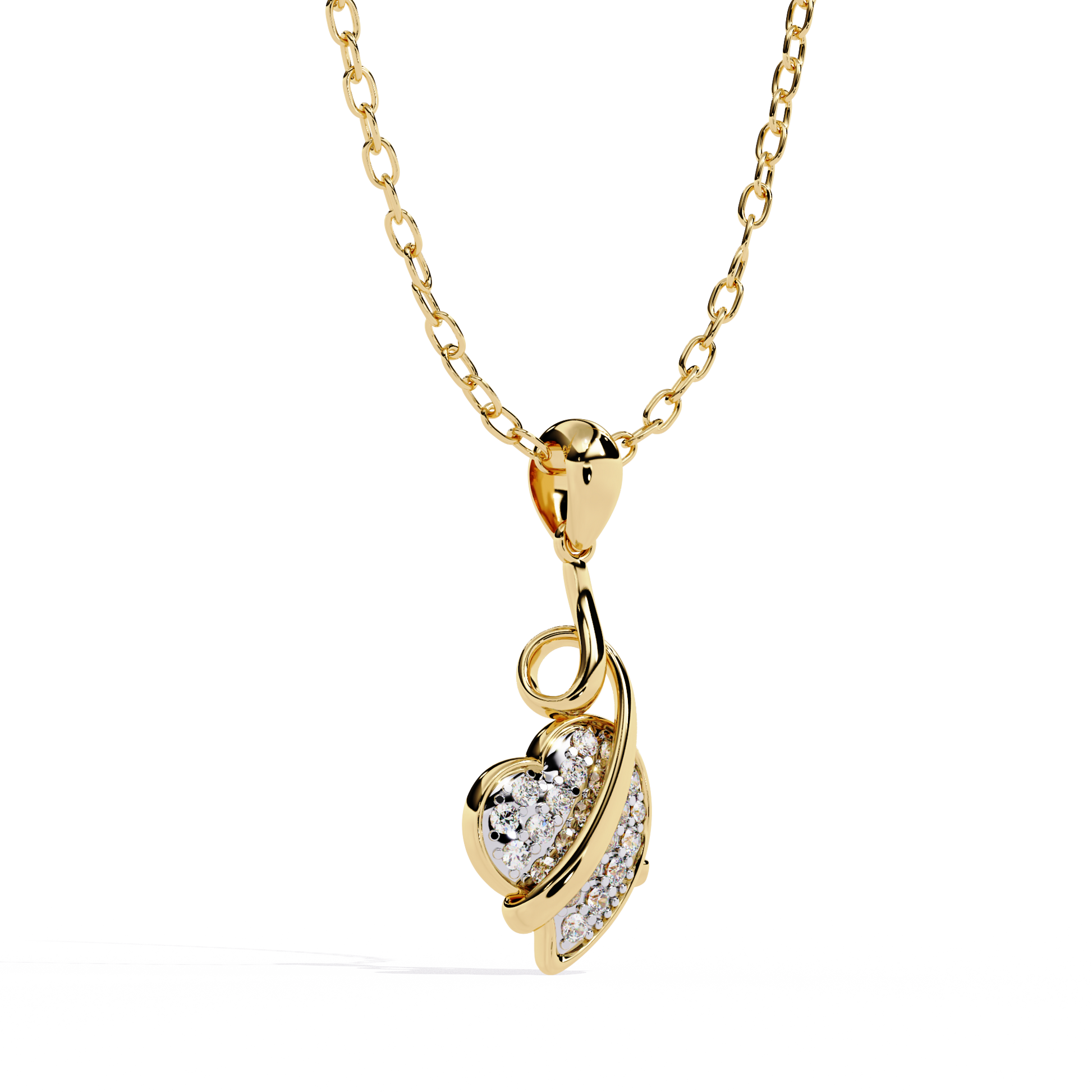 Round Diamond Pendant – Elegant Solitaire Design in Gold