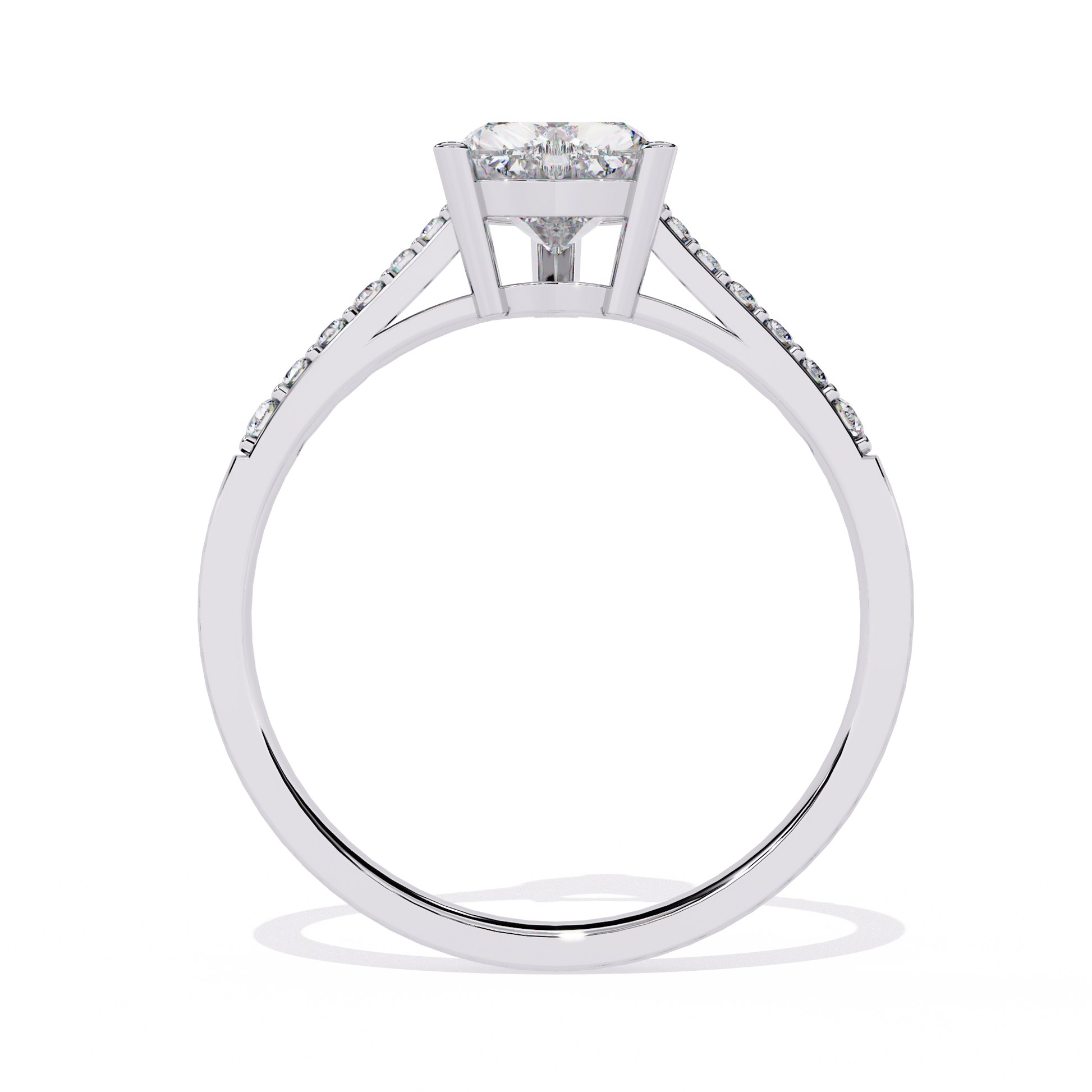 0.59+0.08 Ct heart and round diamond ring for women – lab-created elegance