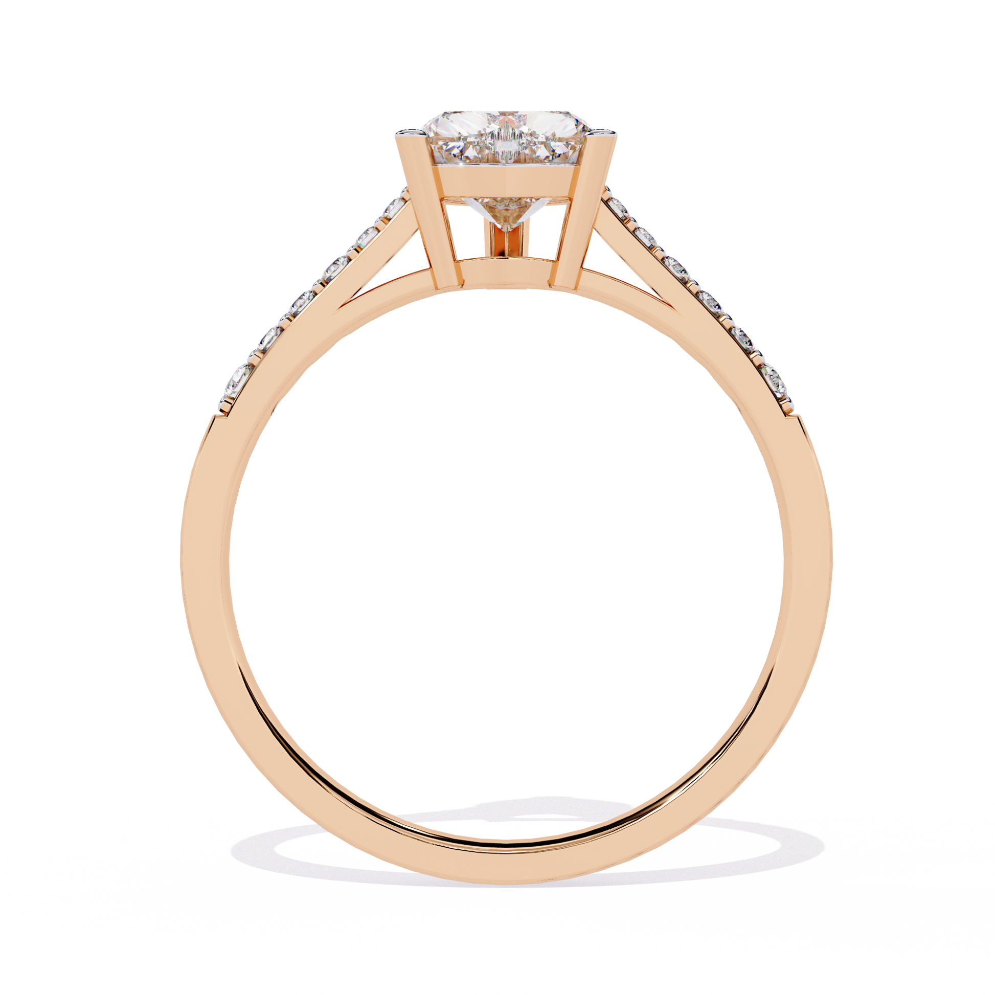 0.59+0.08 Ct heart and round diamond ring for women – lab-created elegance