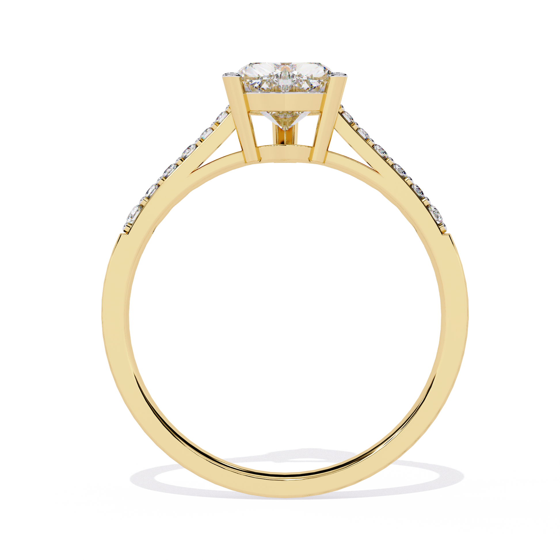 0.59+0.08 Ct heart and round diamond ring for women – lab-created elegance