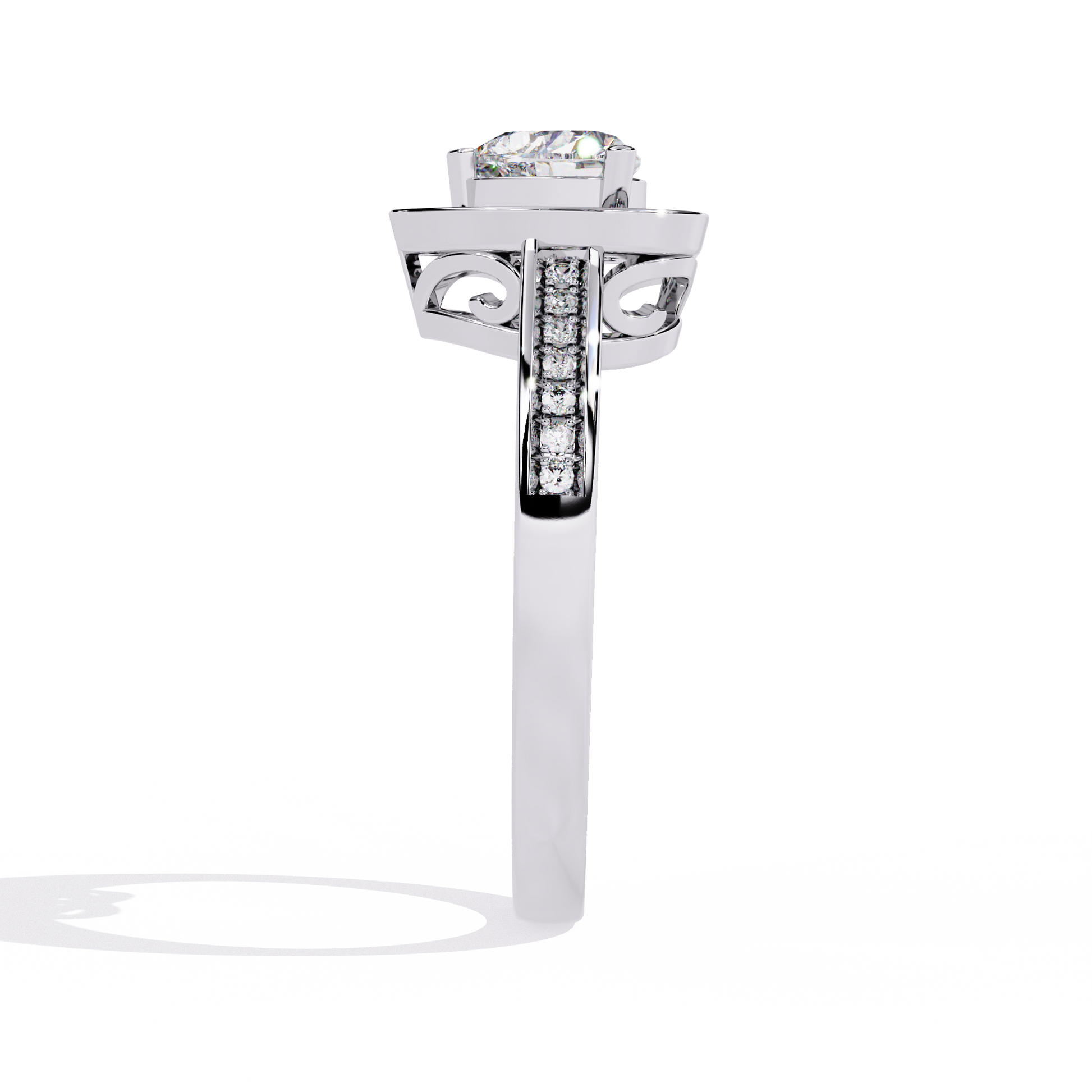 0.59+0.11 Ct heart and round diamond ring for women – lab-grown brilliance