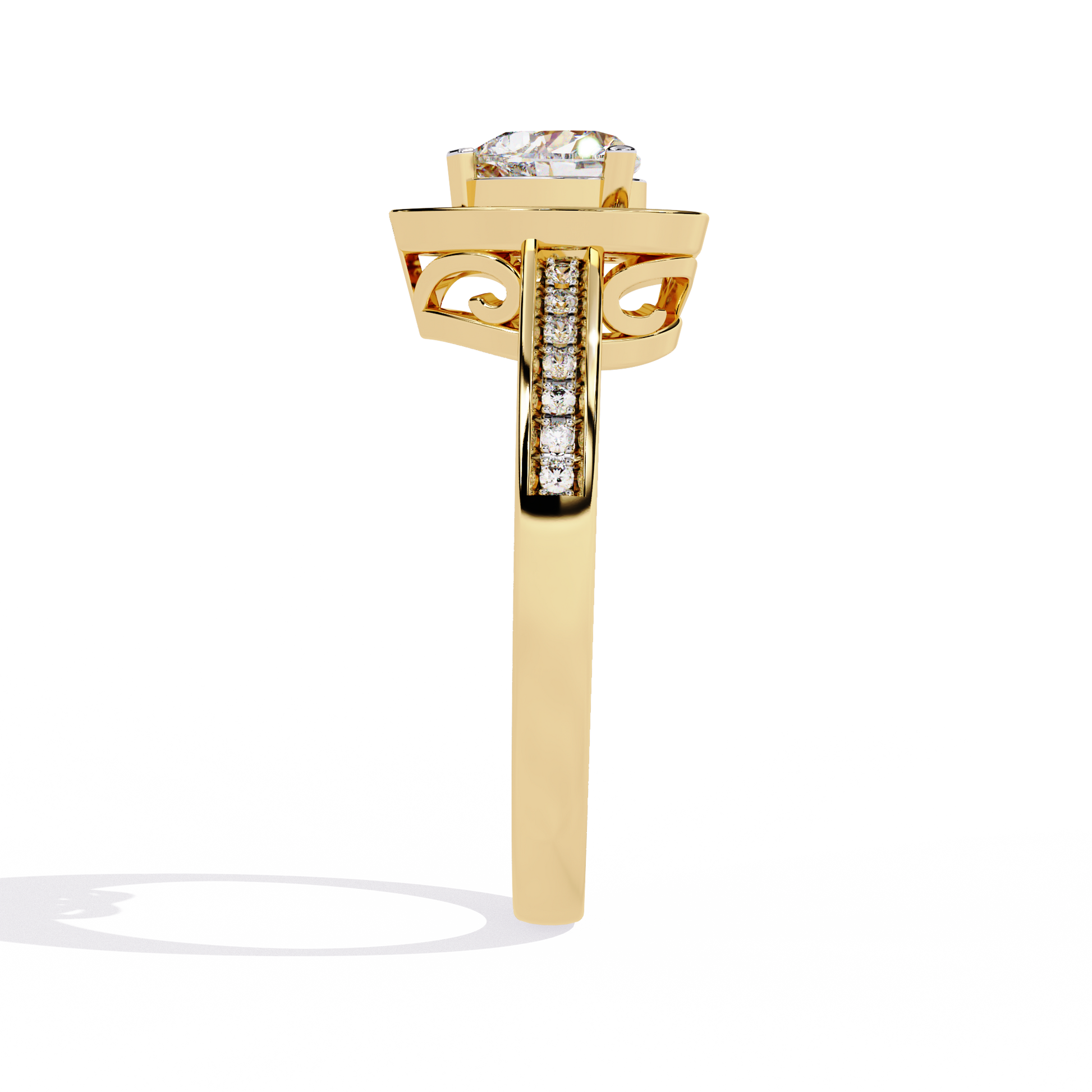 0.59+0.11 Ct heart and round diamond ring for women – lab-grown brilliance