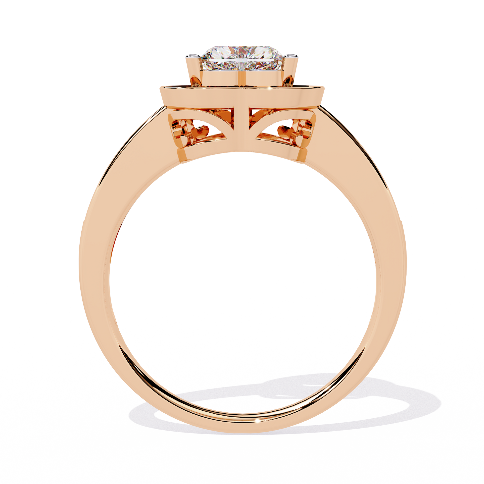 0.59+0.11 Ct heart and round diamond ring for women – lab-grown brilliance