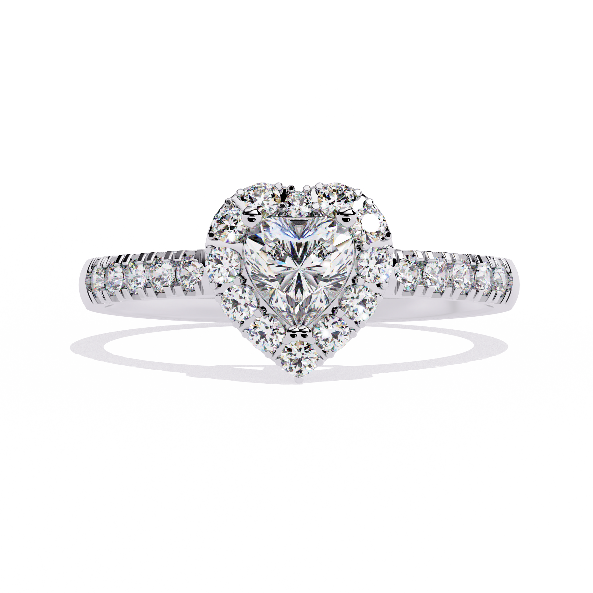 0.34+0.27 Ct heart and round diamond ring for women – lab-grown and elegant