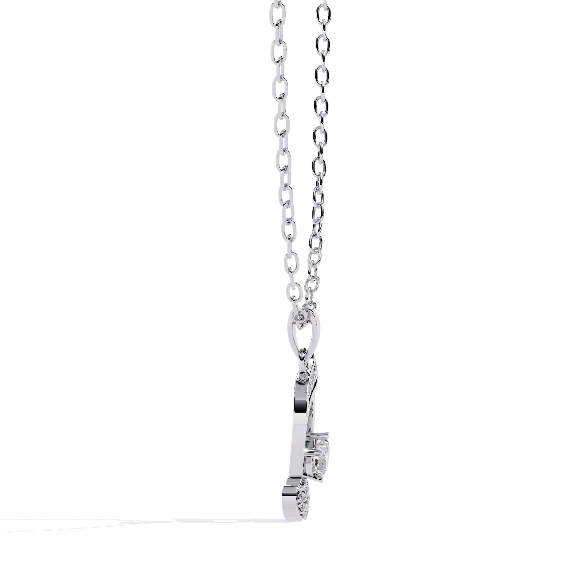 Round Diamond Pendant – Heart Radiant + Round Cut Diamonds in Gold