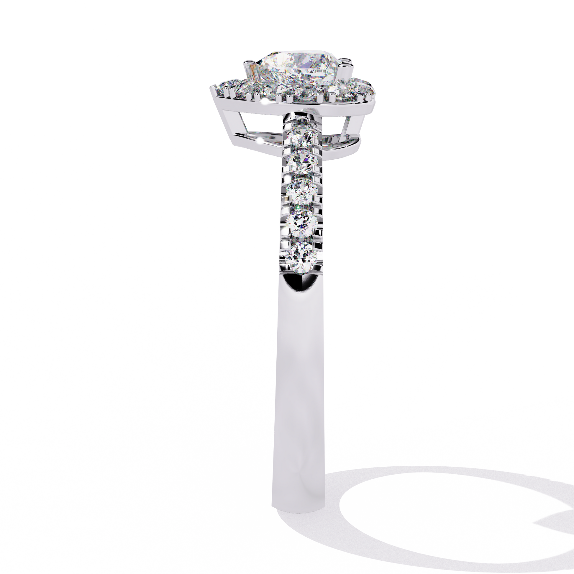 0.34+0.27 Ct heart and round diamond ring for women – lab-grown and elegant