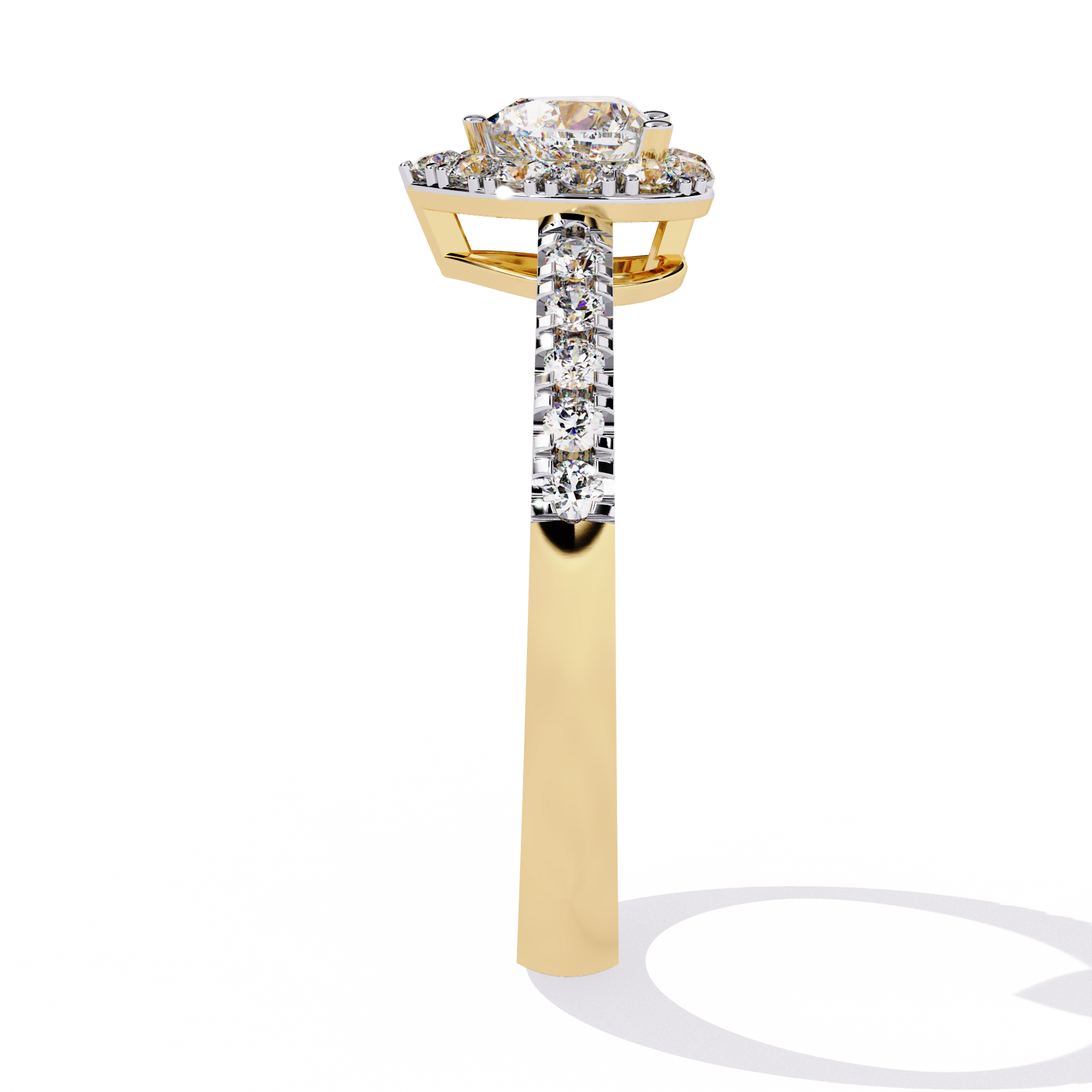 0.34+0.27 Ct heart and round diamond ring for women – lab-grown and elegant