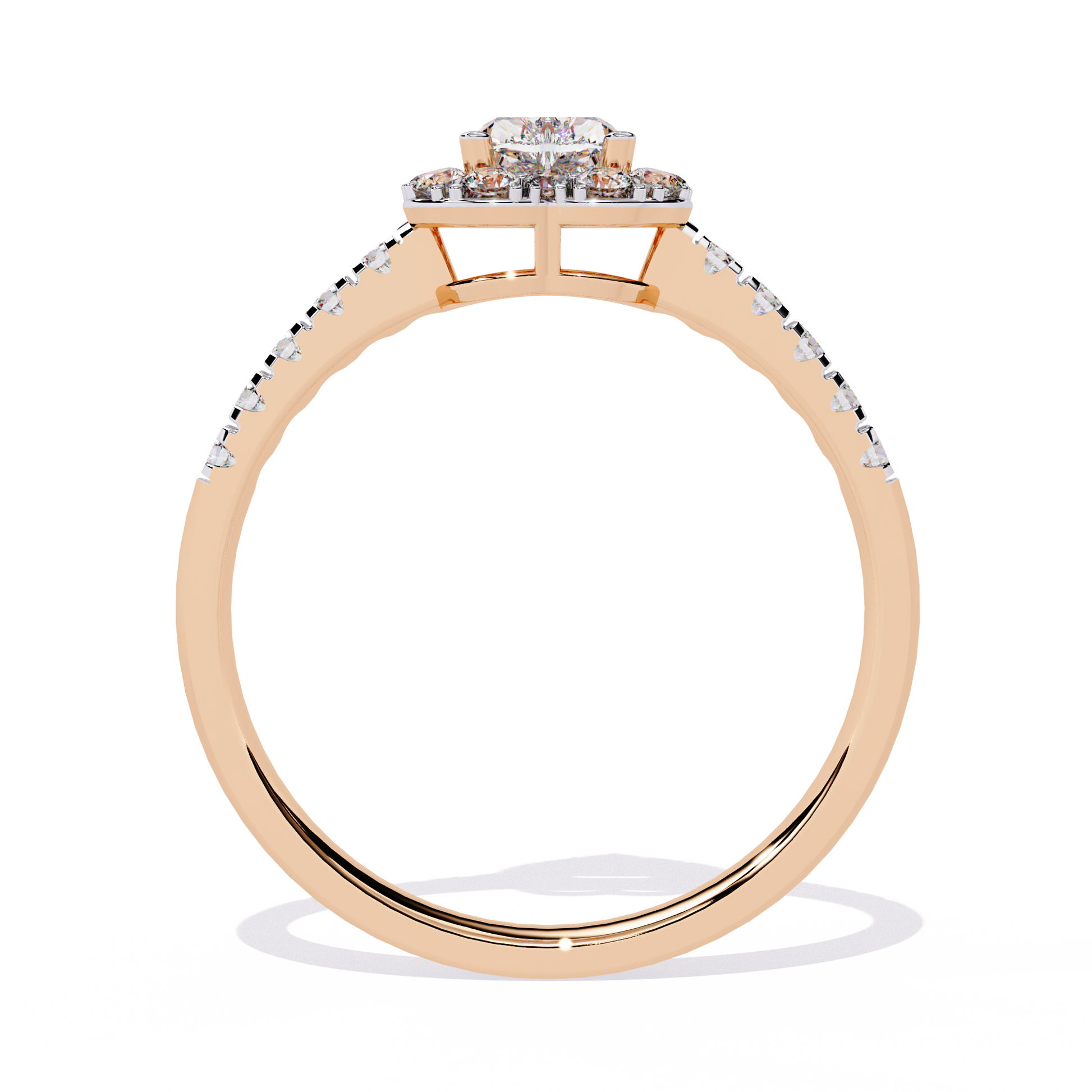 0.34+0.27 Ct heart and round diamond ring for women – lab-grown and elegant