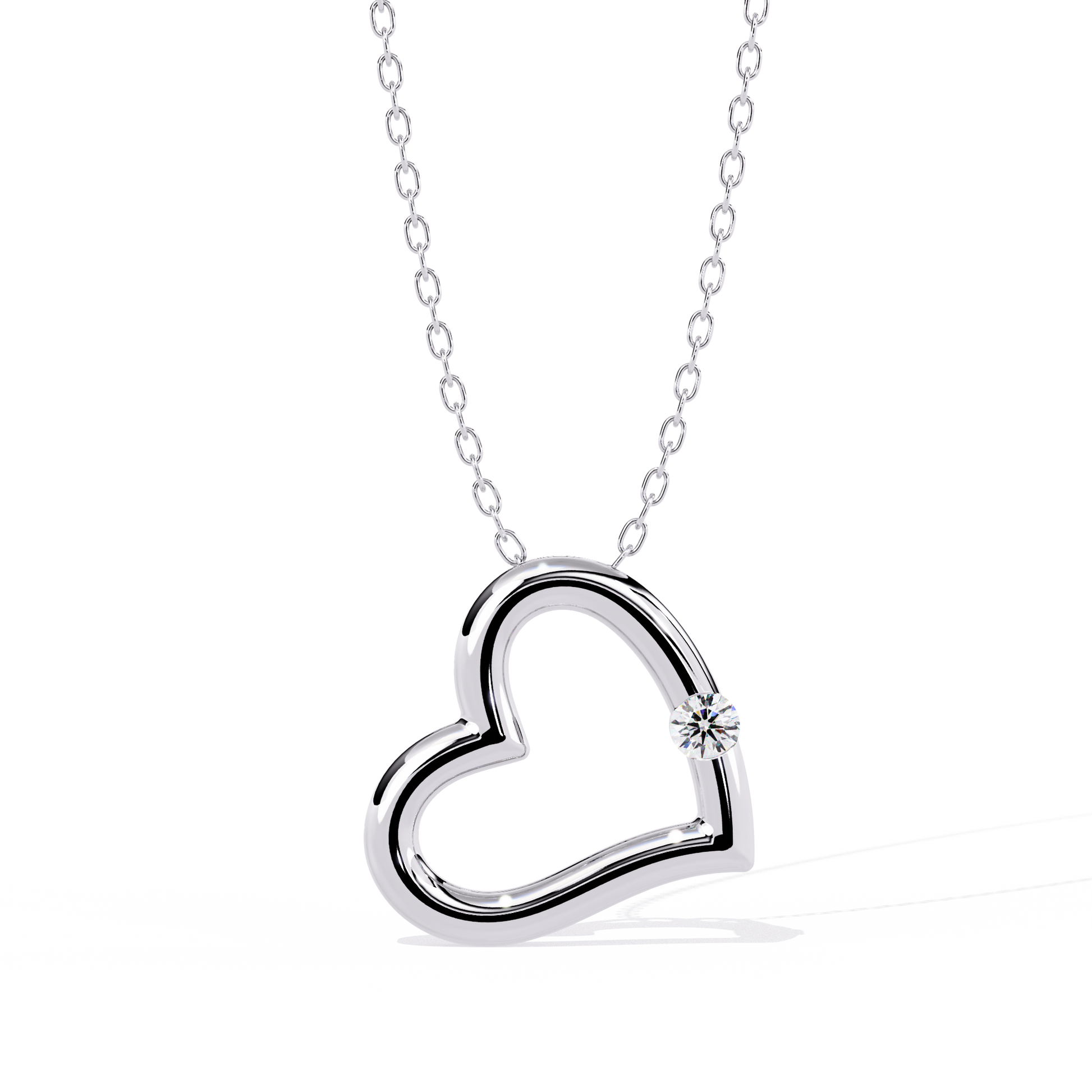 Round Diamond Pendant – Elegant Solitaire Design in Gold