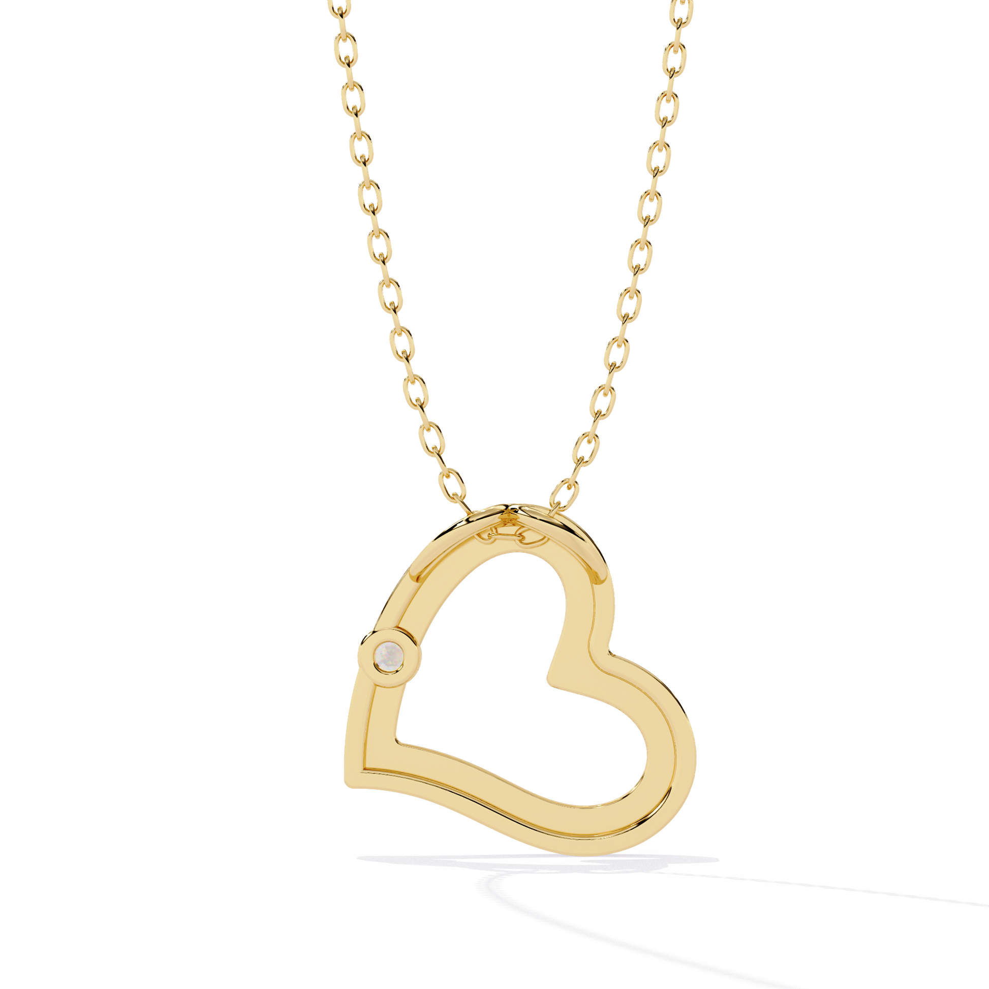 Round Diamond Pendant – Elegant Solitaire Design in Gold