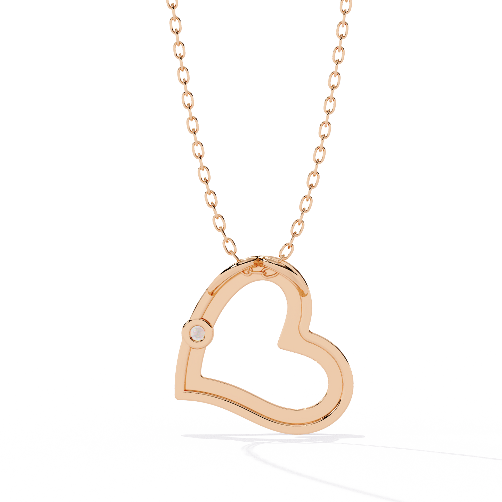 Round Diamond Pendant – Elegant Solitaire Design in Gold