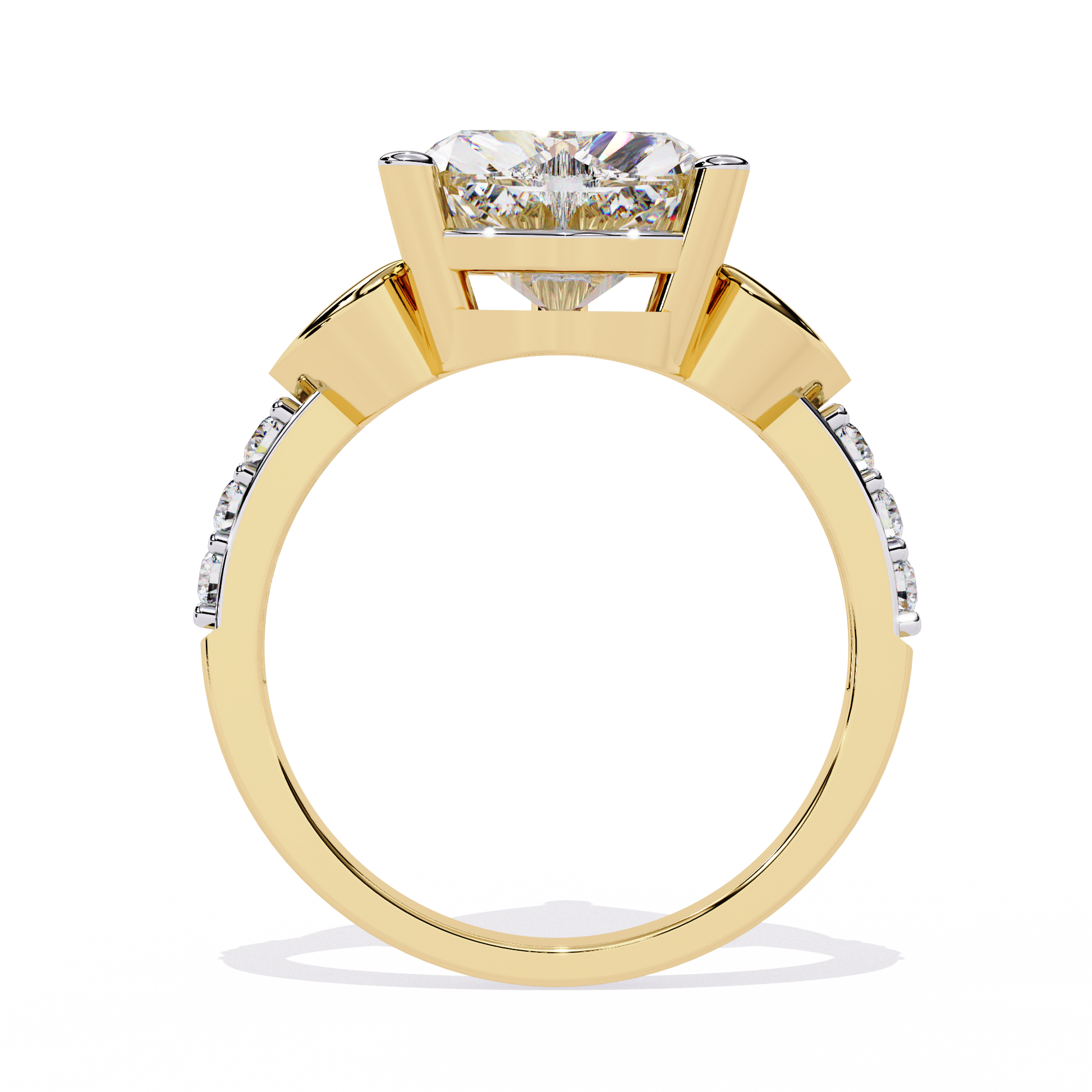 2.33+0.13 Ct heart and round lab-grown diamond wedding ring for women