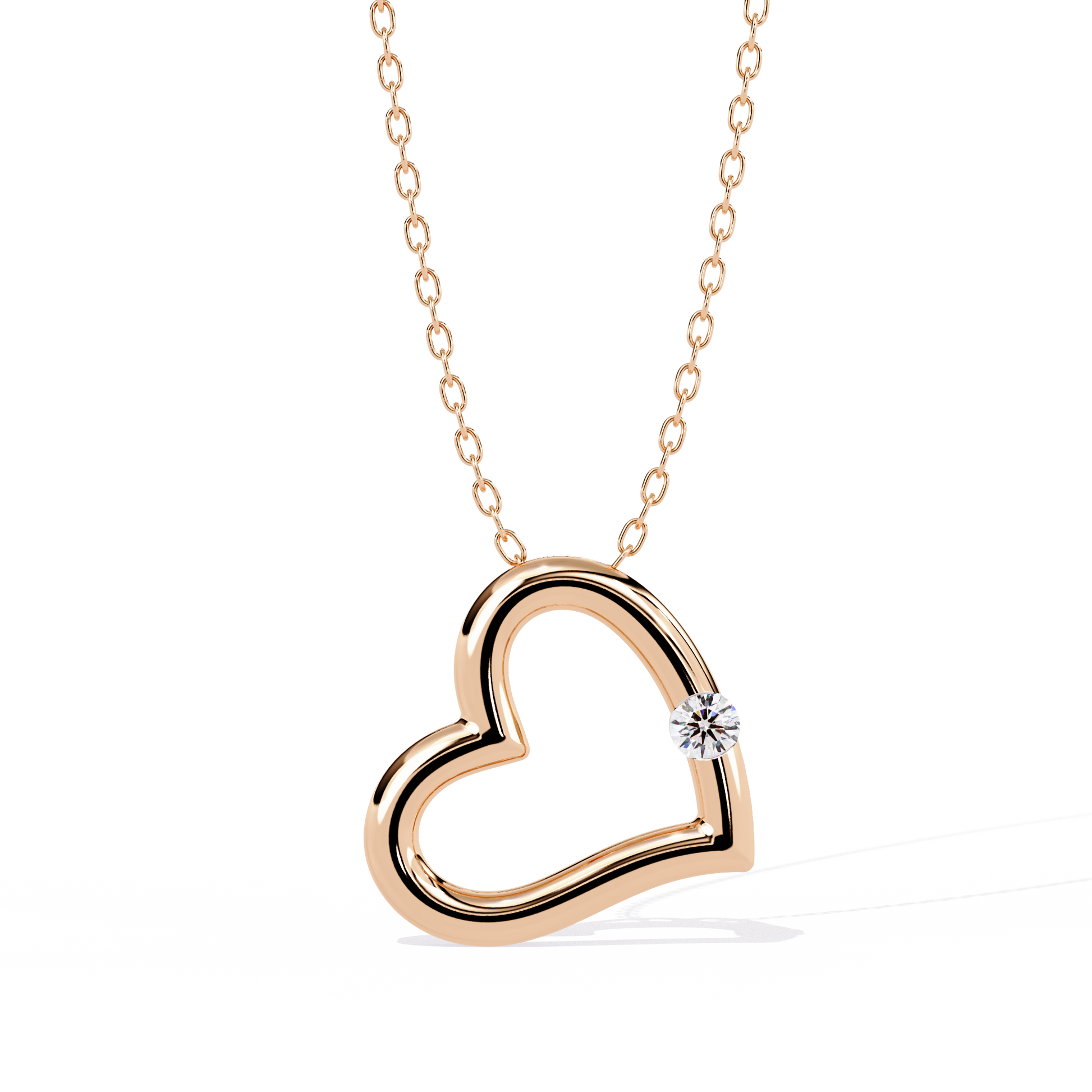 Round Diamond Pendant – Elegant Solitaire Design in Gold