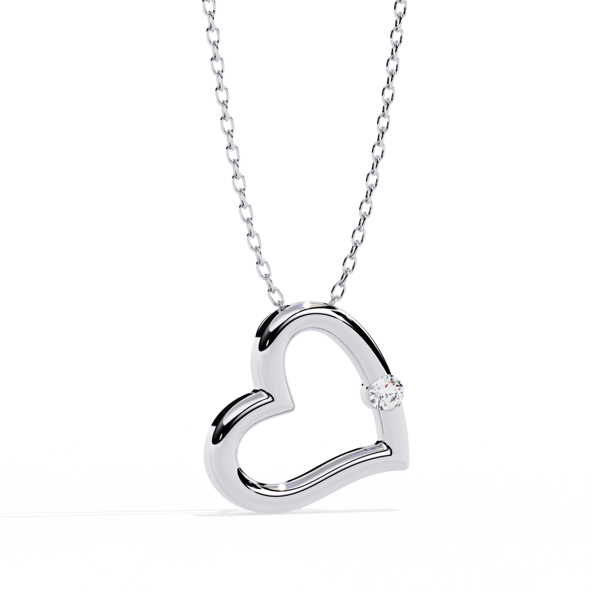 Round Diamond Pendant – Elegant Solitaire Design in Gold