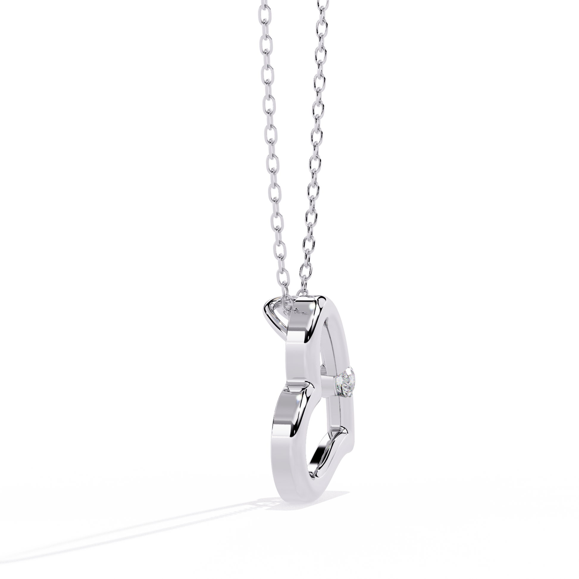 Round Diamond Pendant – Elegant Solitaire Design in Gold