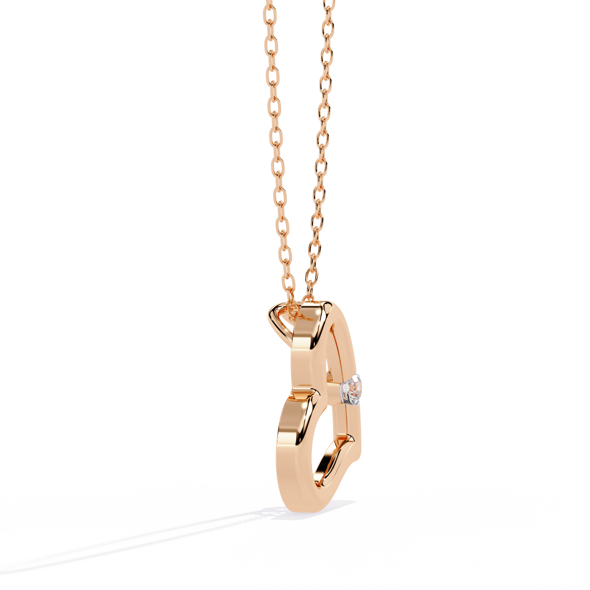 Round Diamond Pendant – Elegant Solitaire Design in Gold