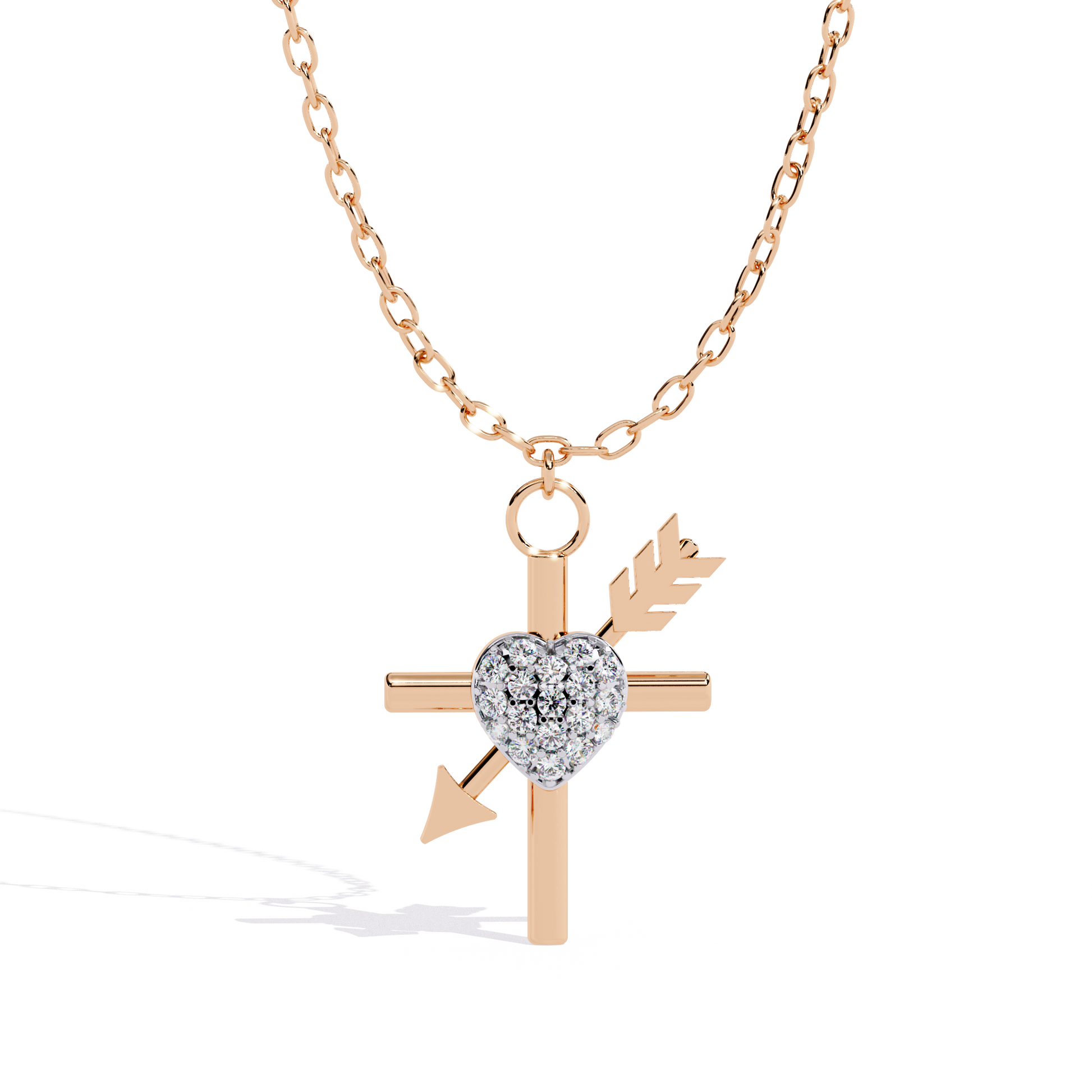 Round Diamond Pendant – Elegant Solitaire Design in Gold