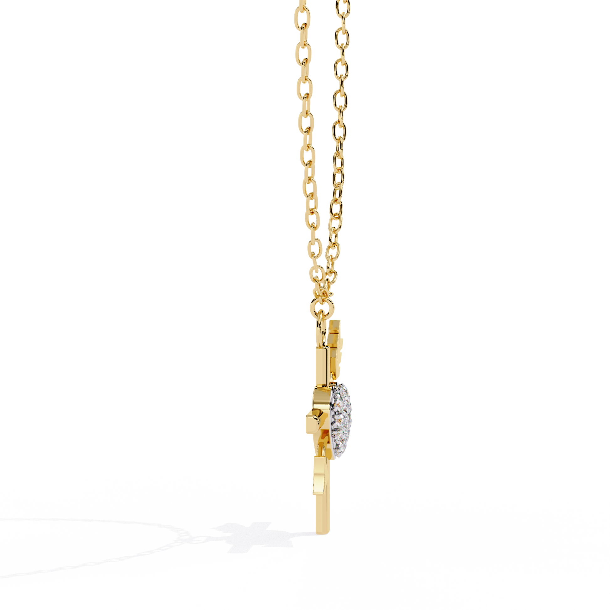 Round Diamond Pendant – Elegant Solitaire Design in Gold