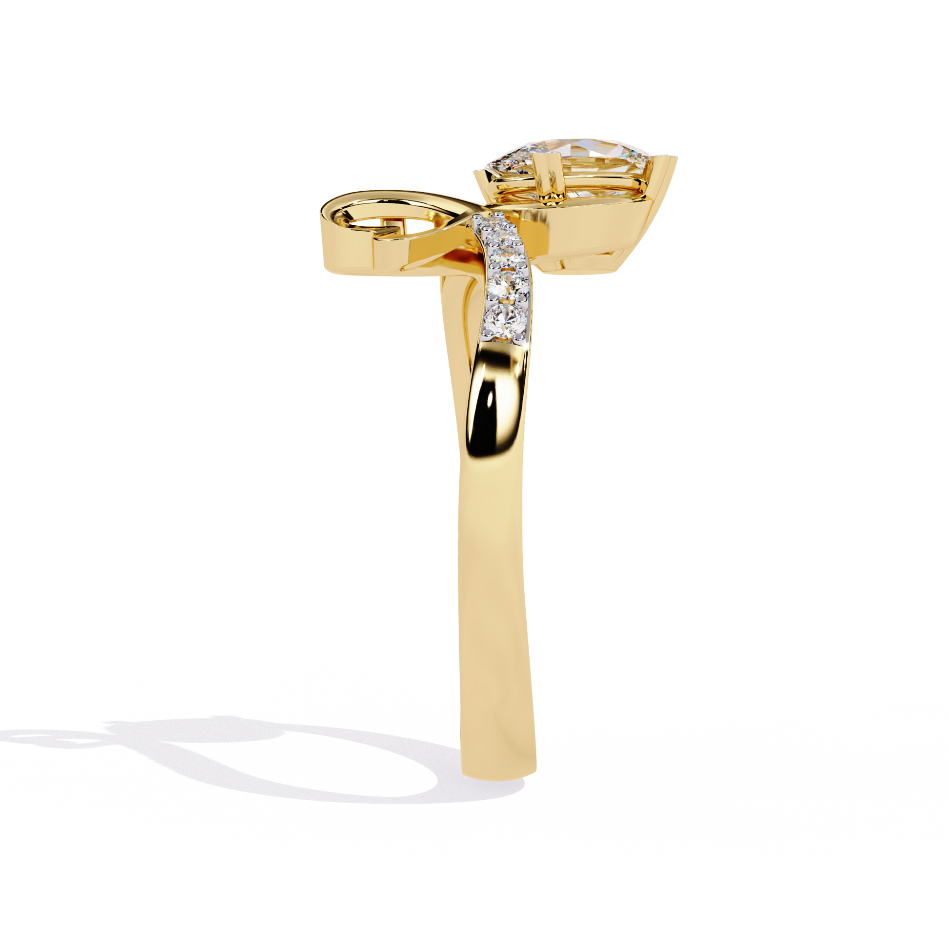 0.89+0.05 Ct oval and round lab-grown diamond ring for women