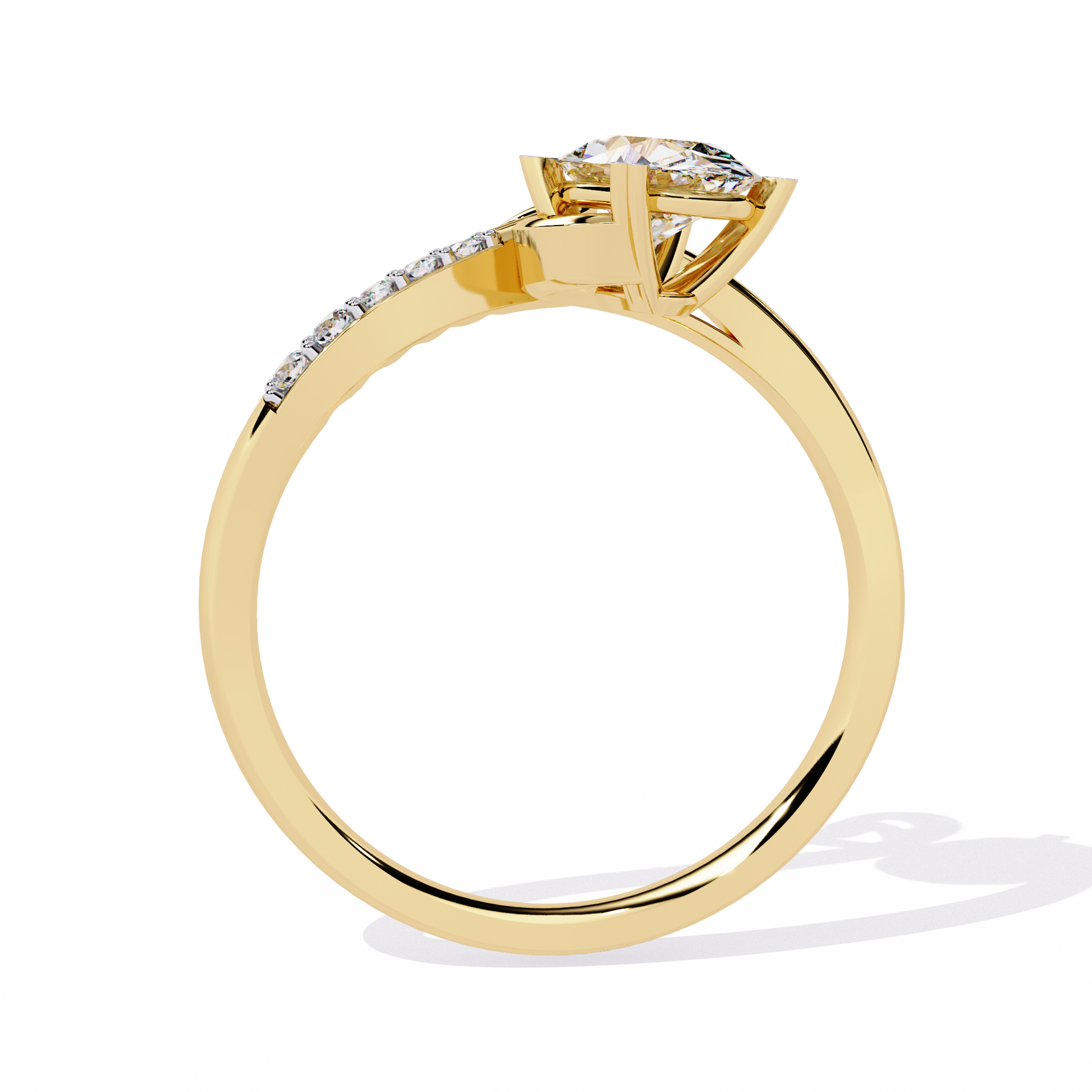 0.89+0.05 Ct oval and round lab-grown diamond ring for women