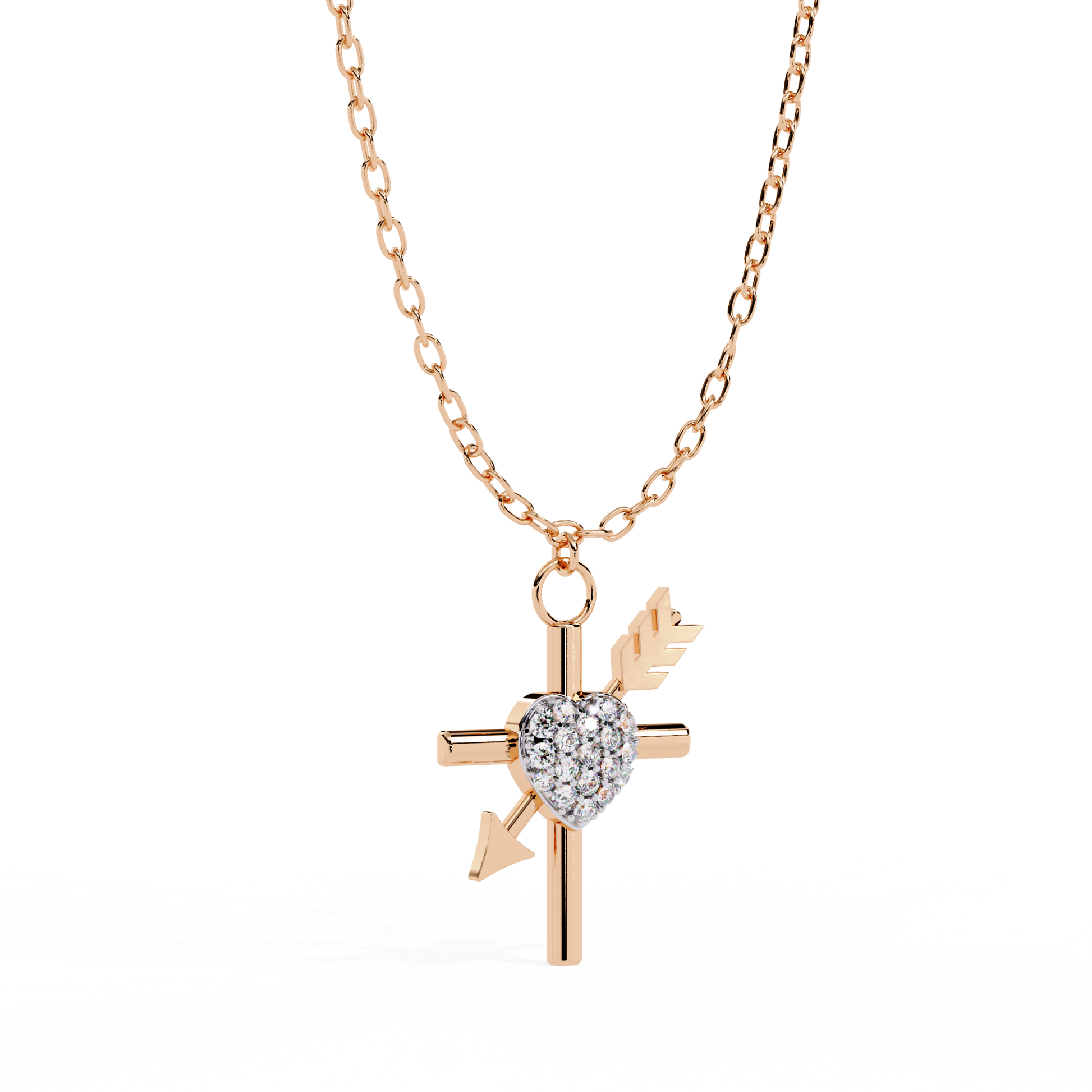 Round Diamond Pendant – Elegant Solitaire Design in Gold